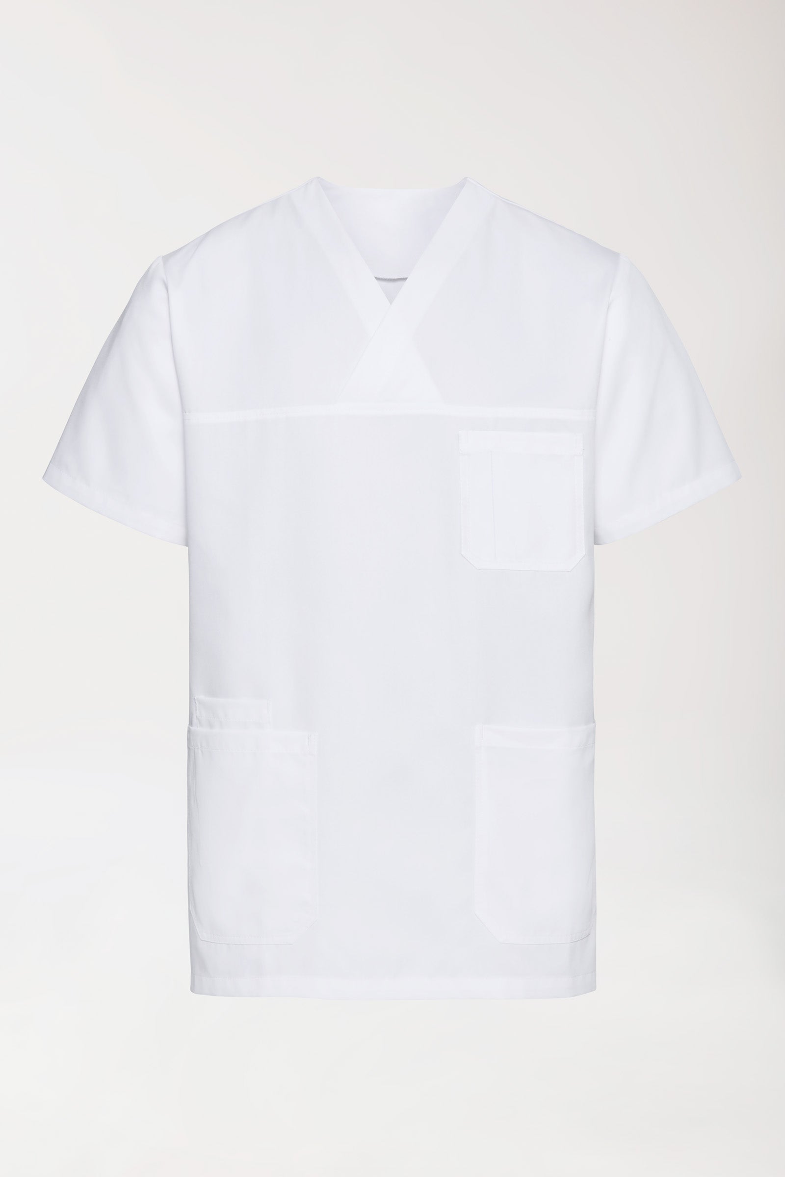 TENCEL™ Schlupfkasack Herren - V-Ausschnitt weiß, Vorderansicht
