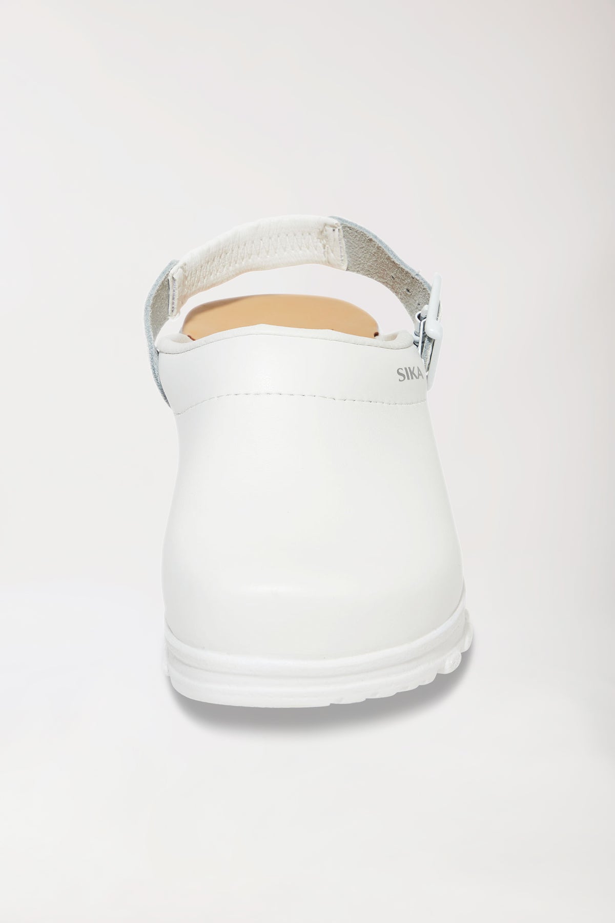 Berufs-Clog Weiß Permair Leder Unisex weiß, Vorderansicht