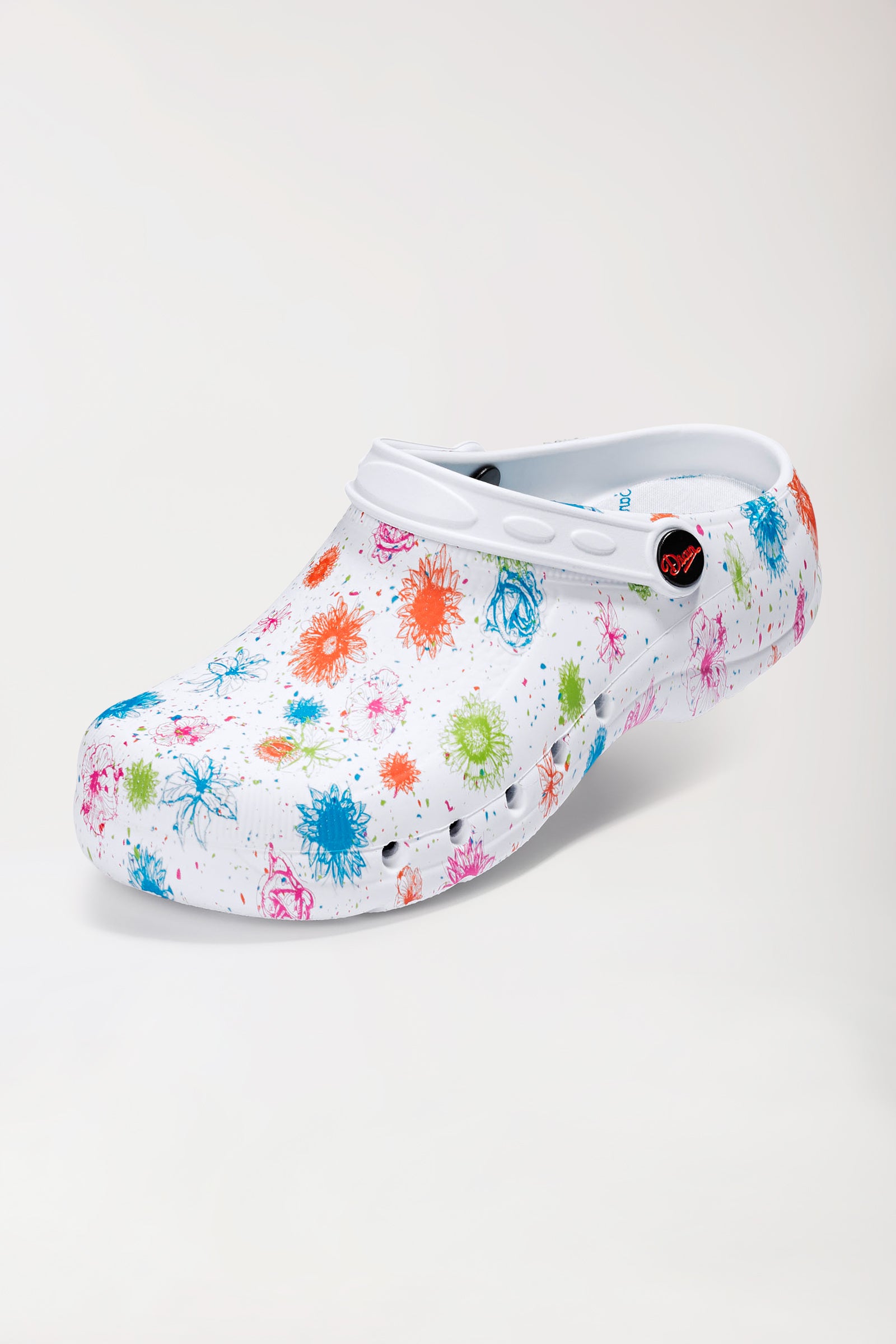 Unisex Berufsclog weiß/bunt, Vorderansicht