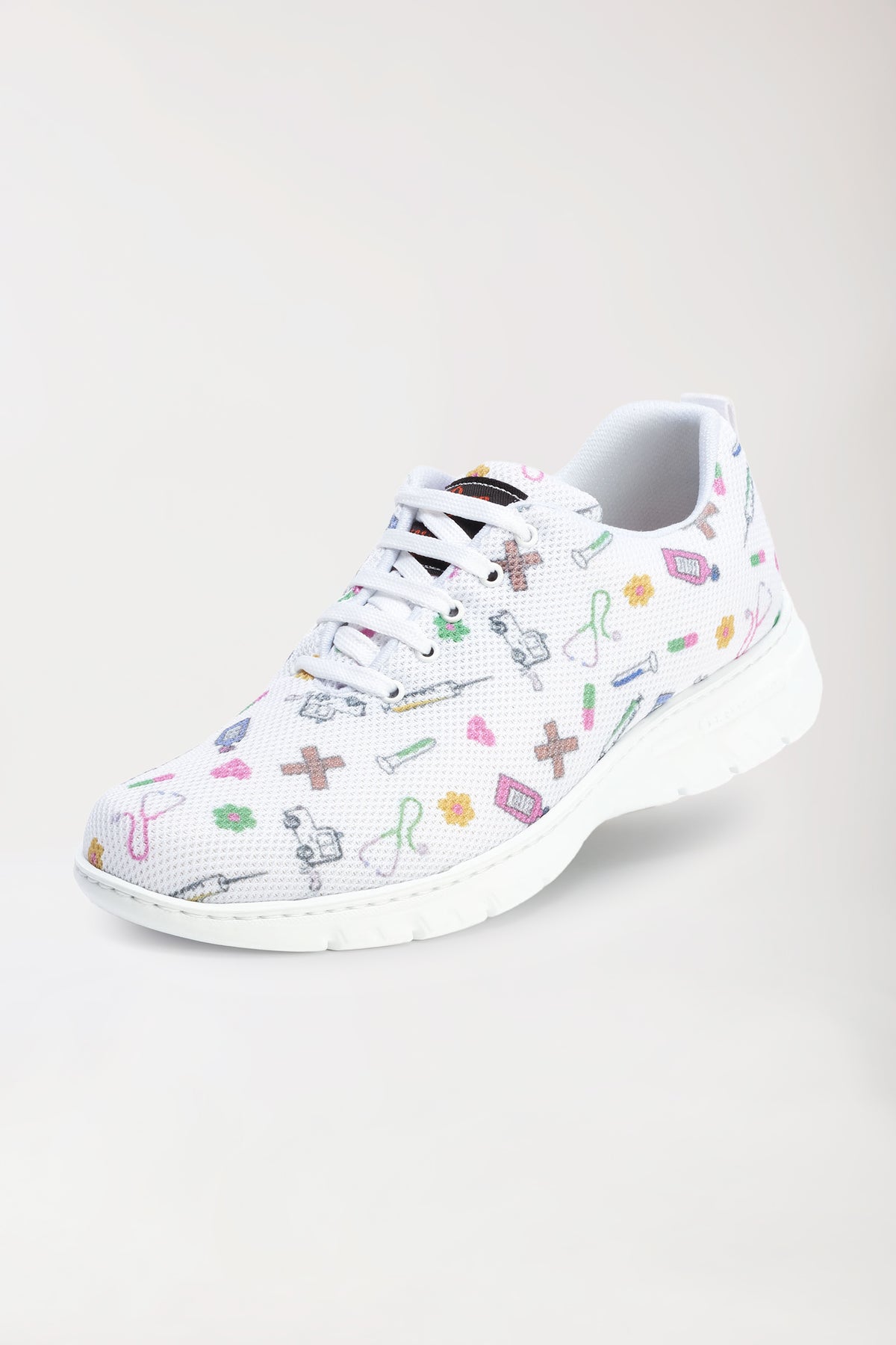 Unisex Berufsschuh weiß/bunt, Vorderansicht