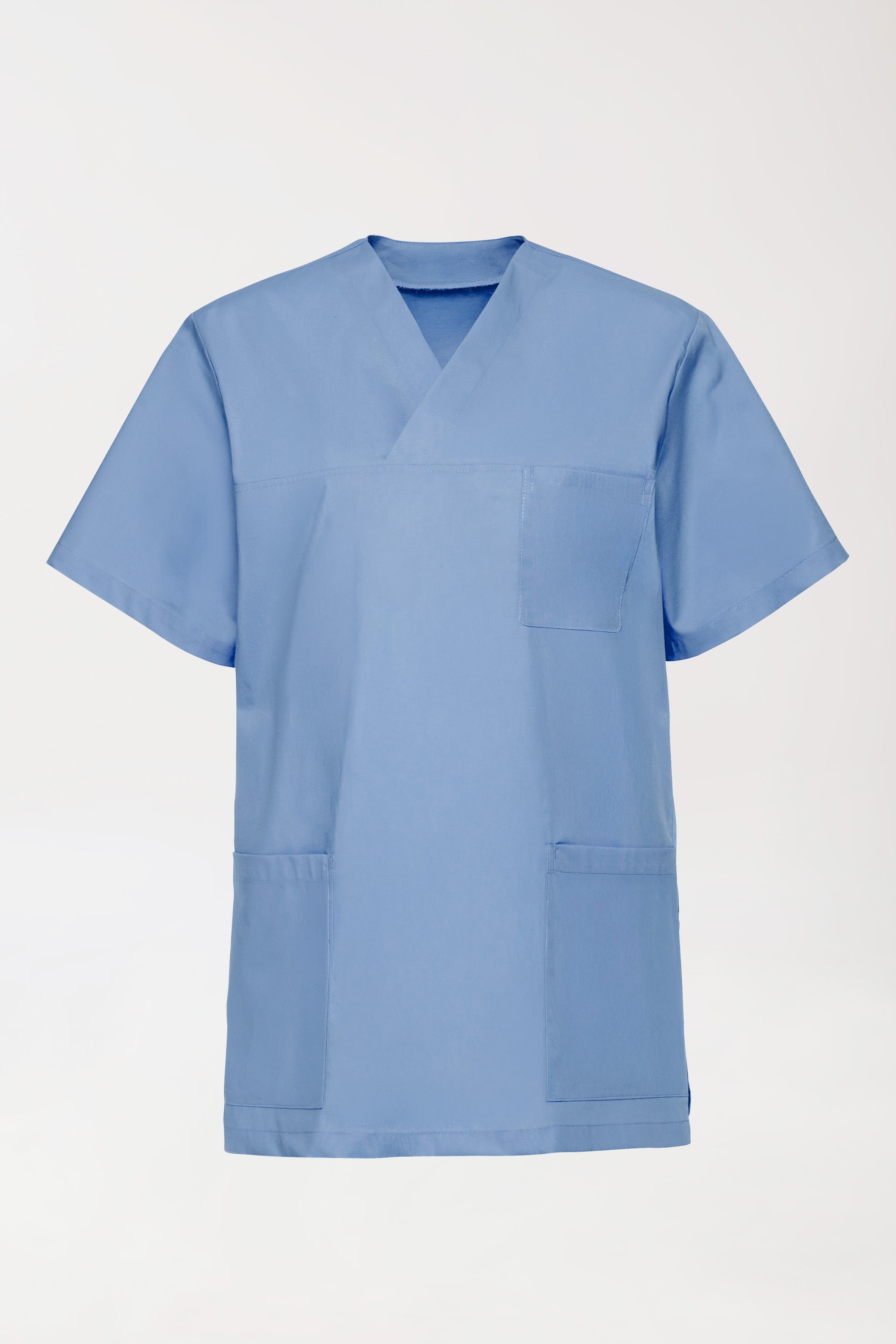 Stretch Schlupfkasack Unisex - V-Ausschnitt himmelblau, Vorderansicht