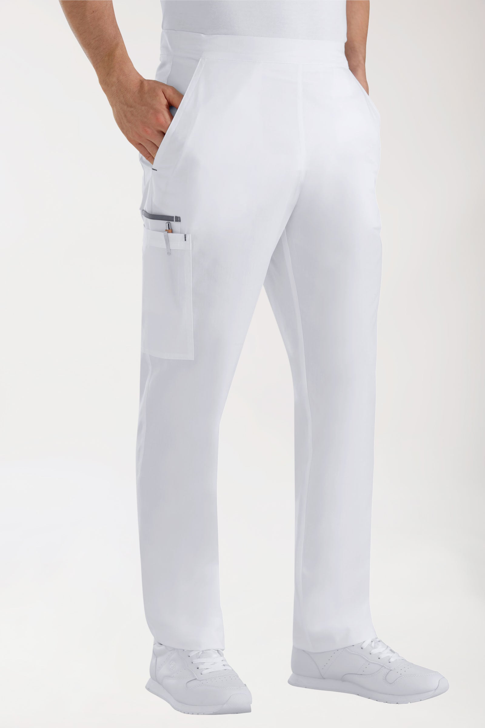 Hose Weiß mit Steingrau Unisex