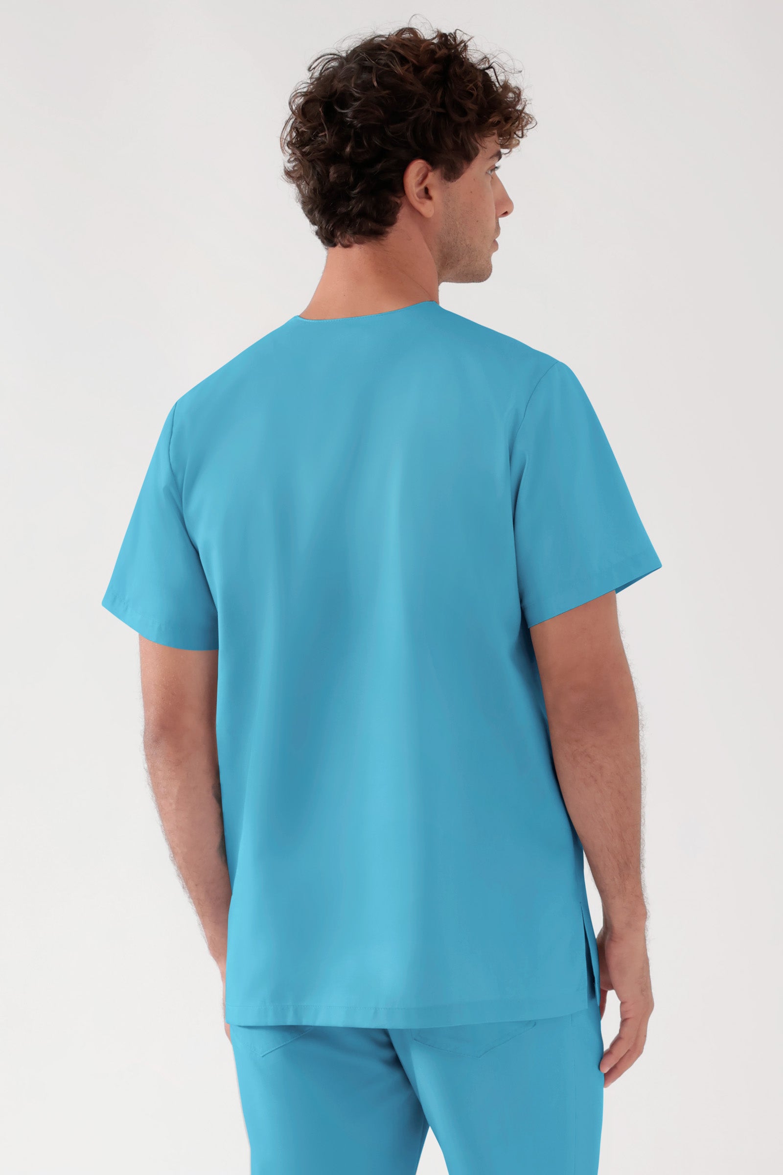 TENCEL™ Schlupfkasack Herren - V-Ausschnitt dark türkis