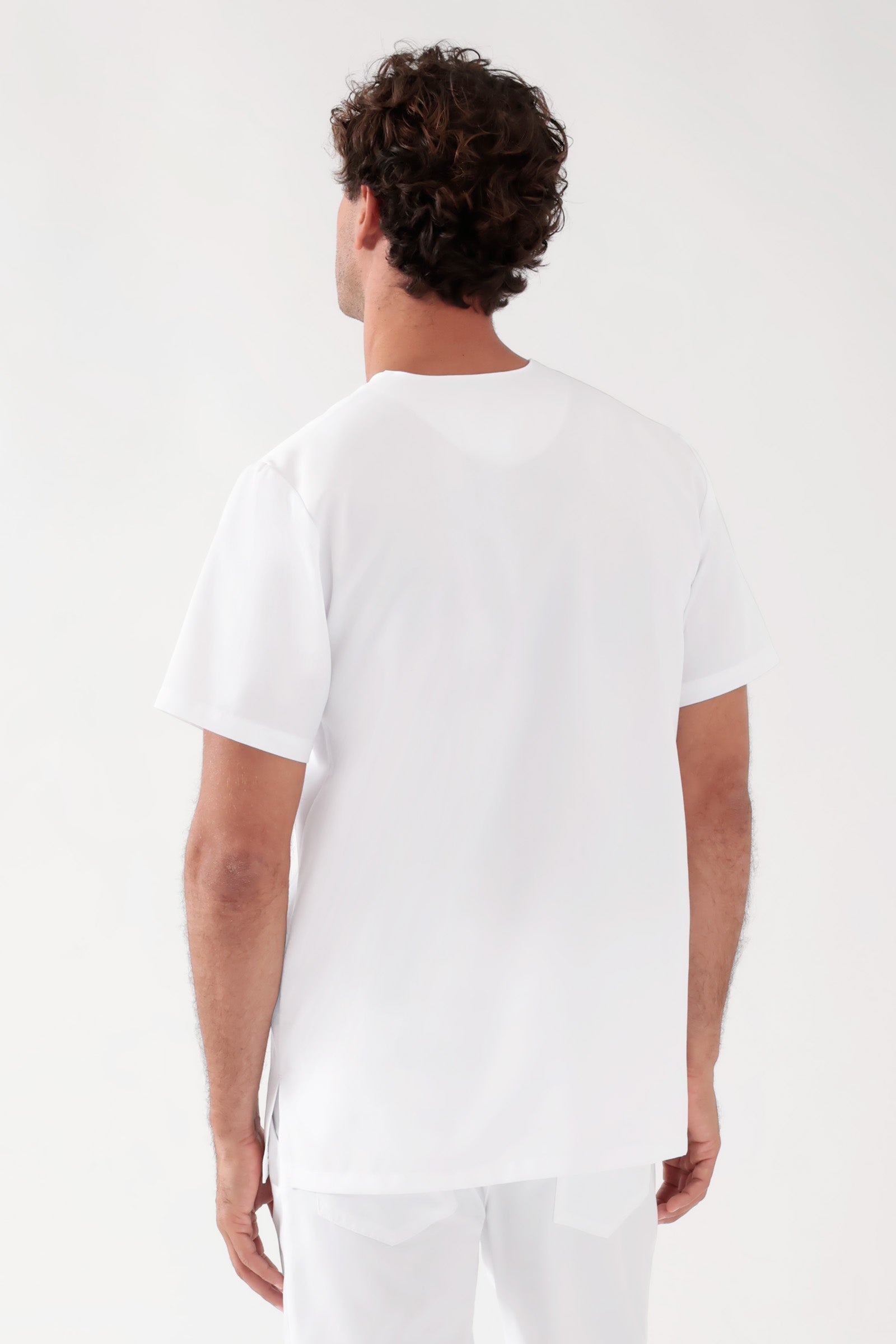 TENCEL™ Schlupfkasack Herren - V-Ausschnitt weiß