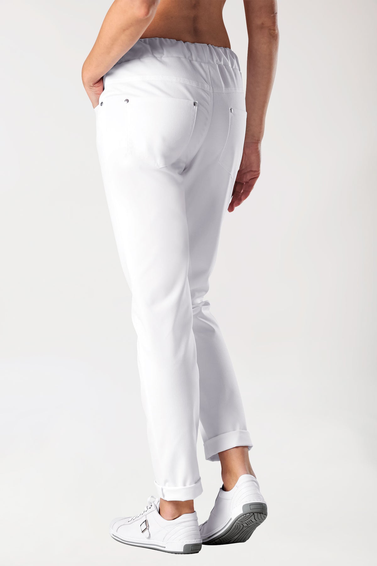 5-Pocket Stretchhose Damen - Jeanslook weiß