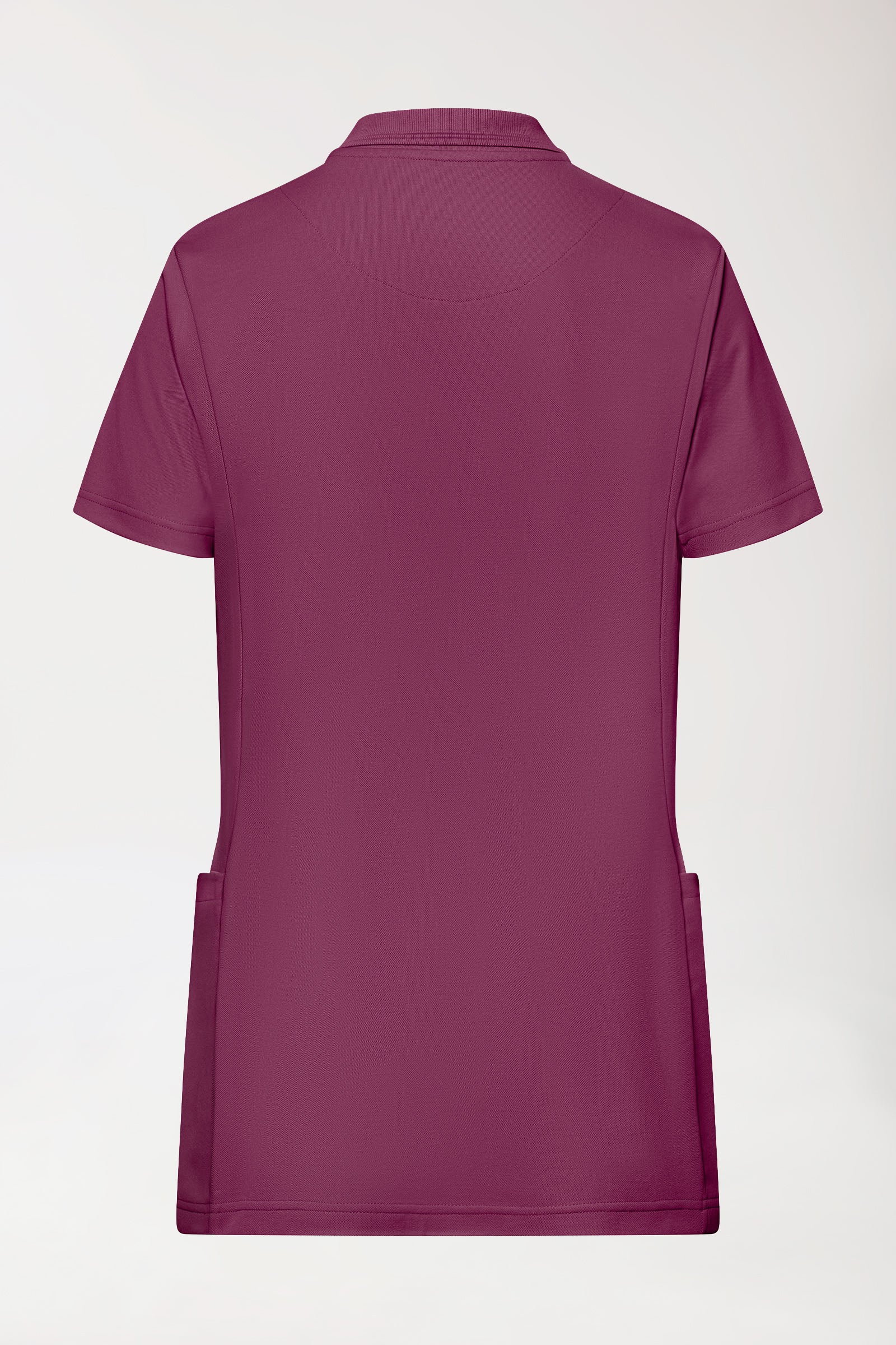 COMFY FLEX Stretch Schlupfkasack Damen - Polokragen berry, Rückansicht 
