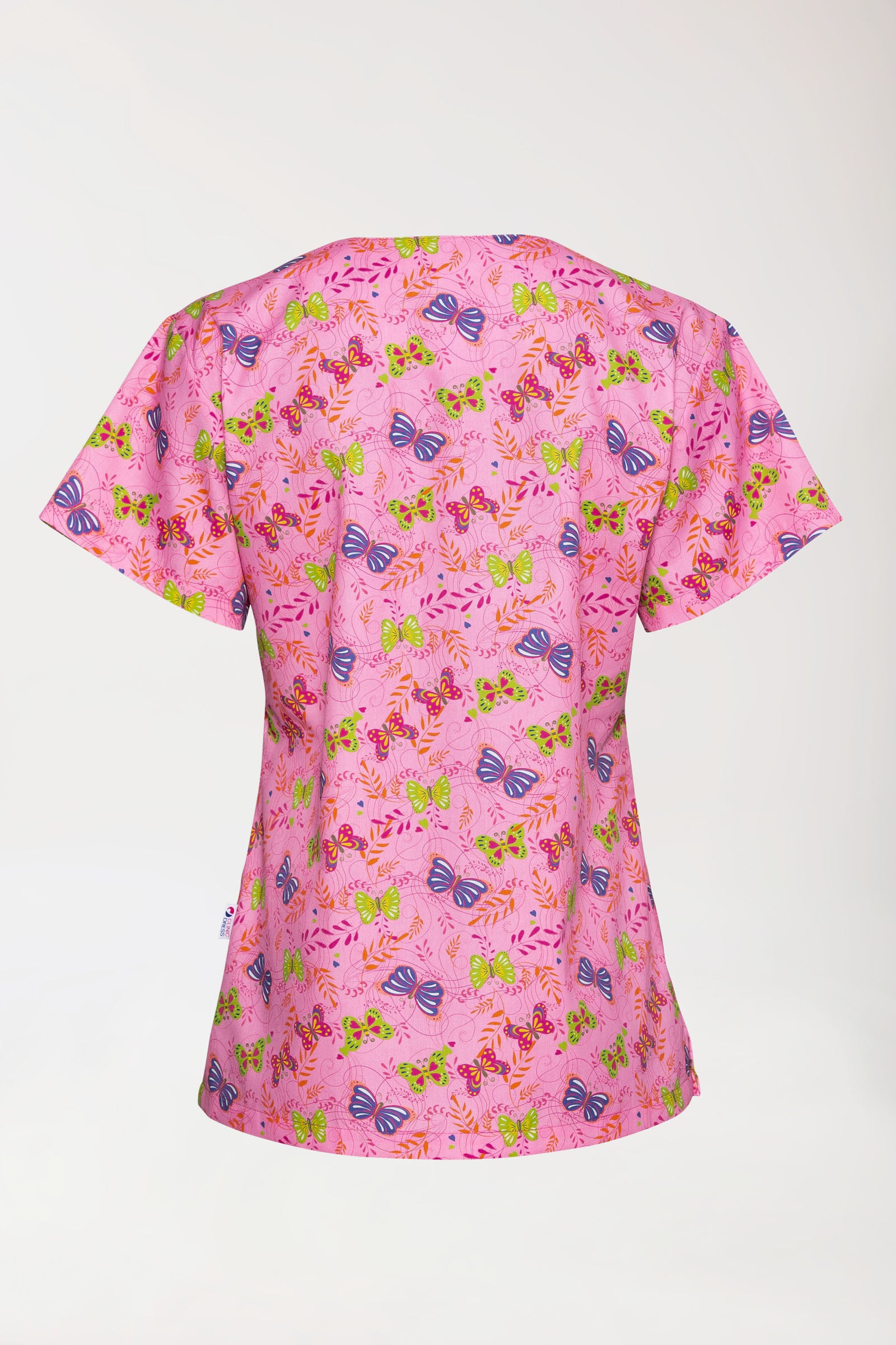 Leichter Schlupfkasack Damen - Alloverprint rosy pink/bunt, Rückansicht 