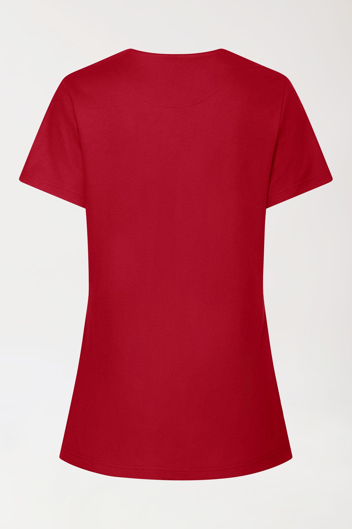 COMFY FLEX Stretch Schlupfkasack Damen - mit Druckknöpfen rot, Rückansicht 