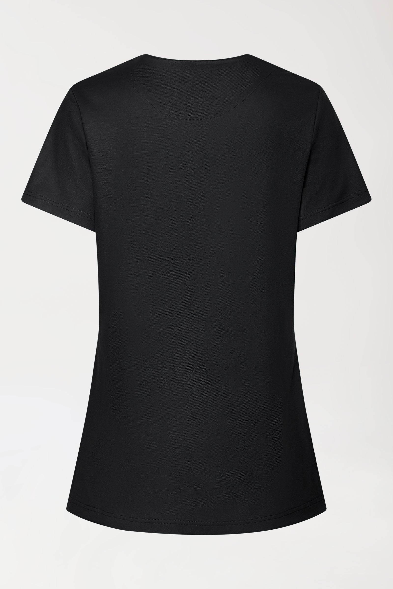 COMFY FLEX Stretch Schlupfkasack Damen - mit Druckknöpfen schwarz, Rückansicht 
