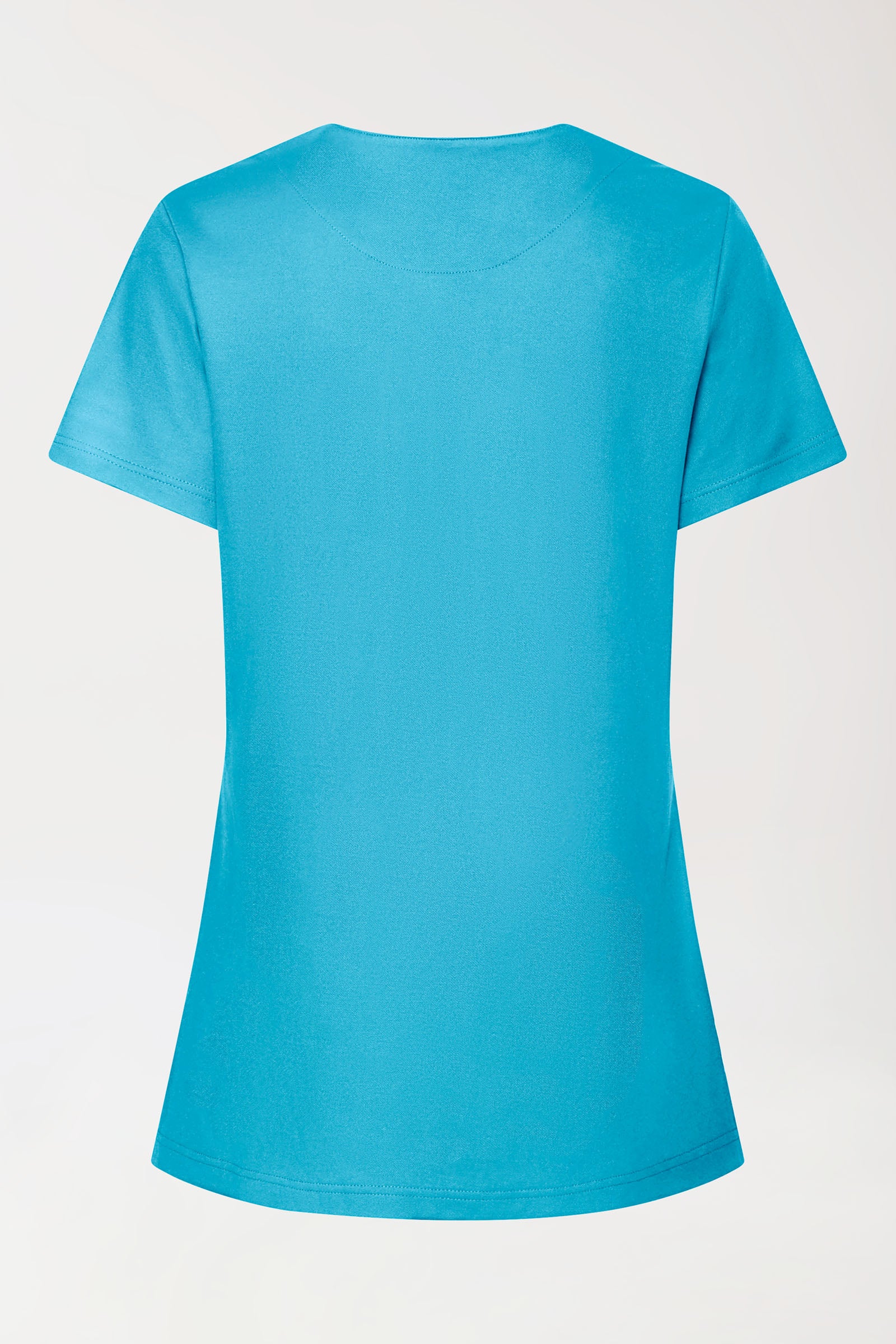 COMFY FLEX Stretch Schlupfkasack Damen - mit Druckknöpfen türkis, Rückansicht 