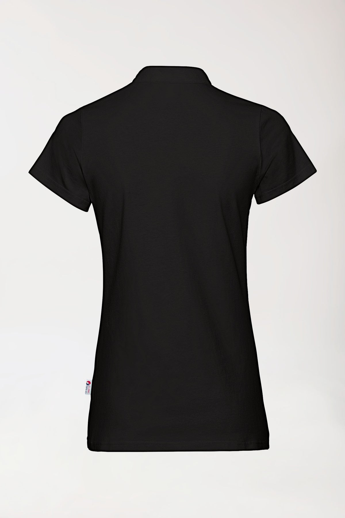 Stretch Shirt Damen - Stehkragen schwarz, Rückansicht 