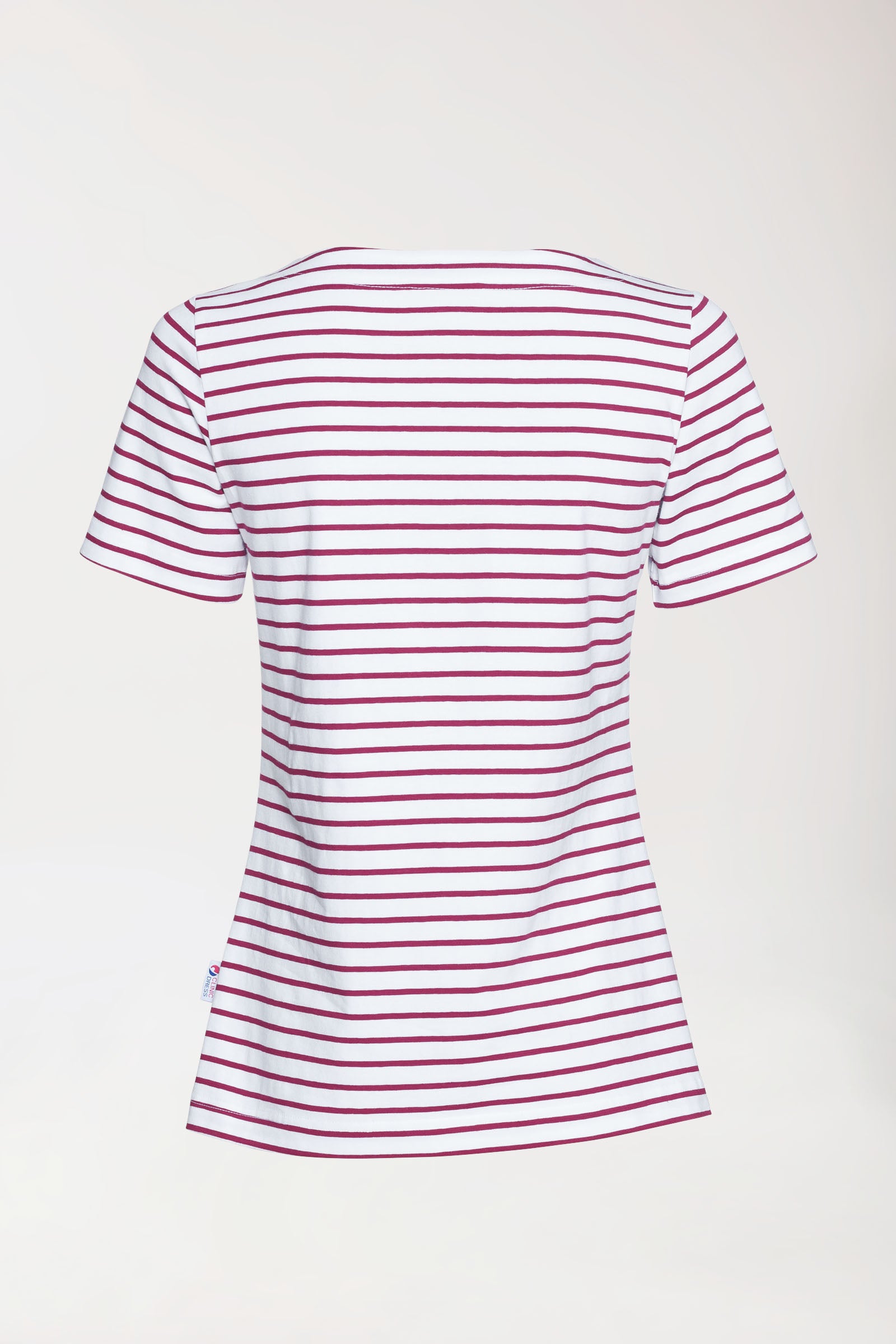 Shirt Damen - 1/2 Arm weiß/bordeaux, Rückansicht 