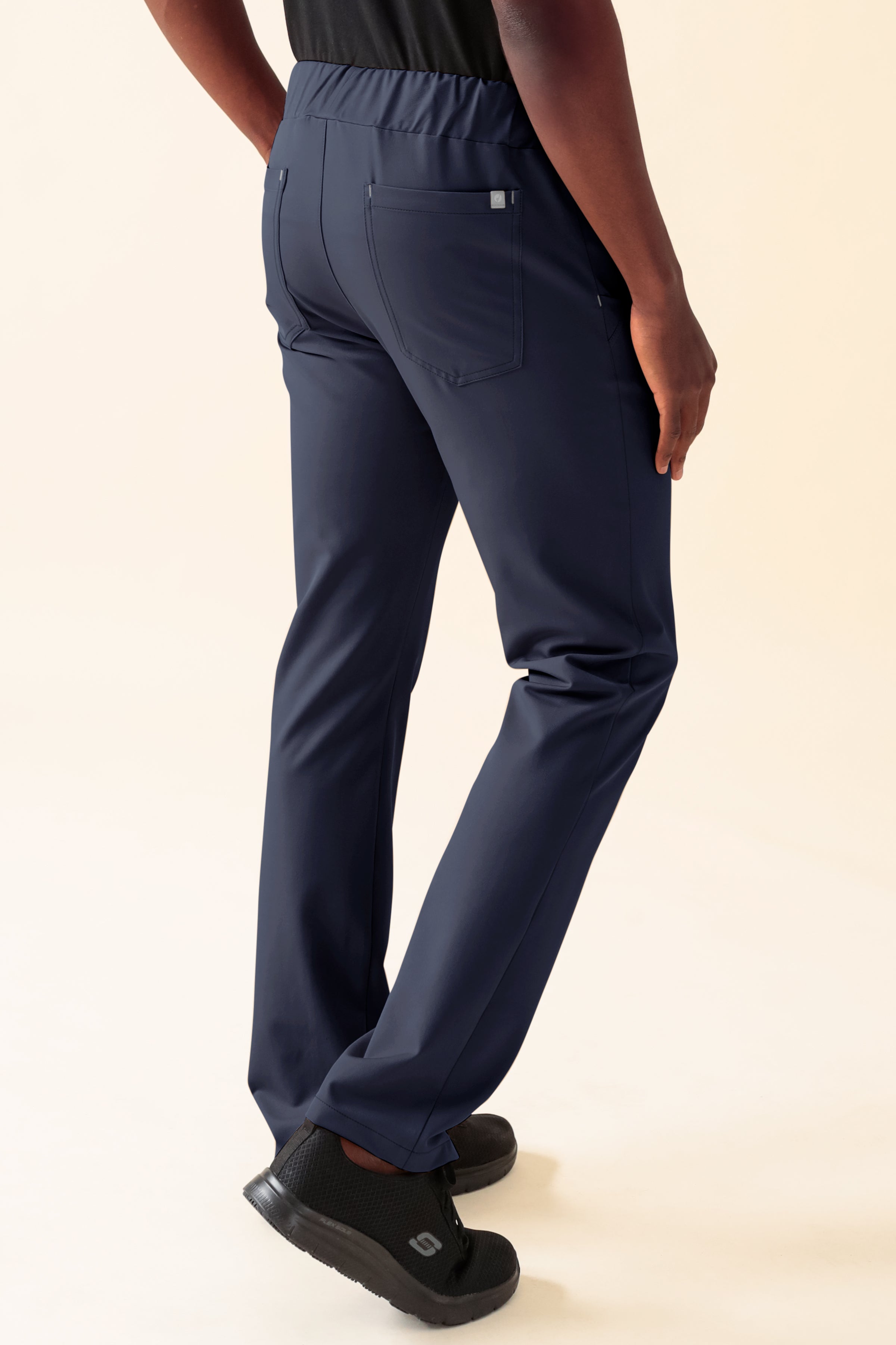 KAERE Hose Herren - gerader Saum ohne Beintaschen navy, Rückansicht 