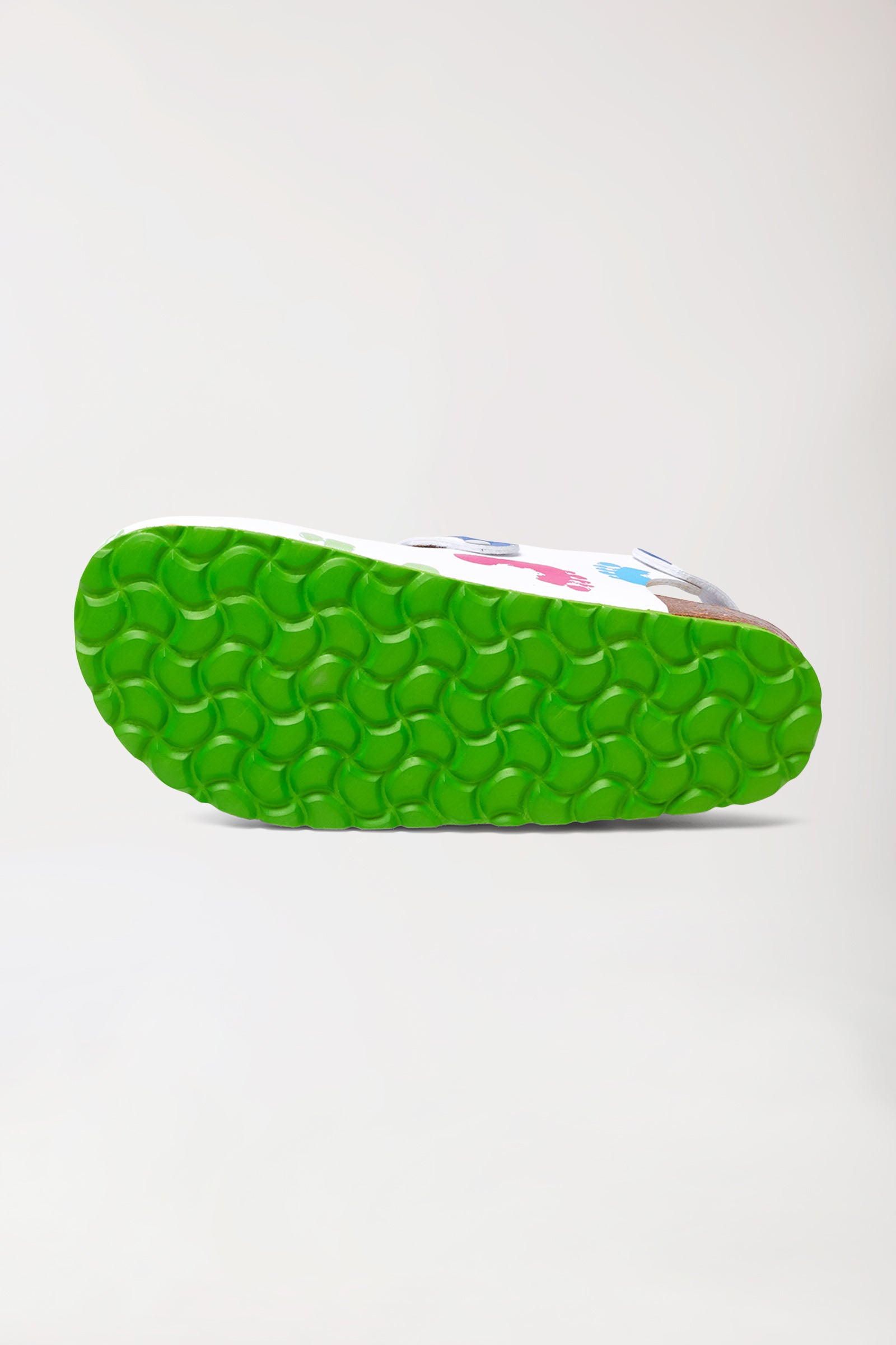 Damen Clog weiß/apfelgrün/bunt, Rückansicht 