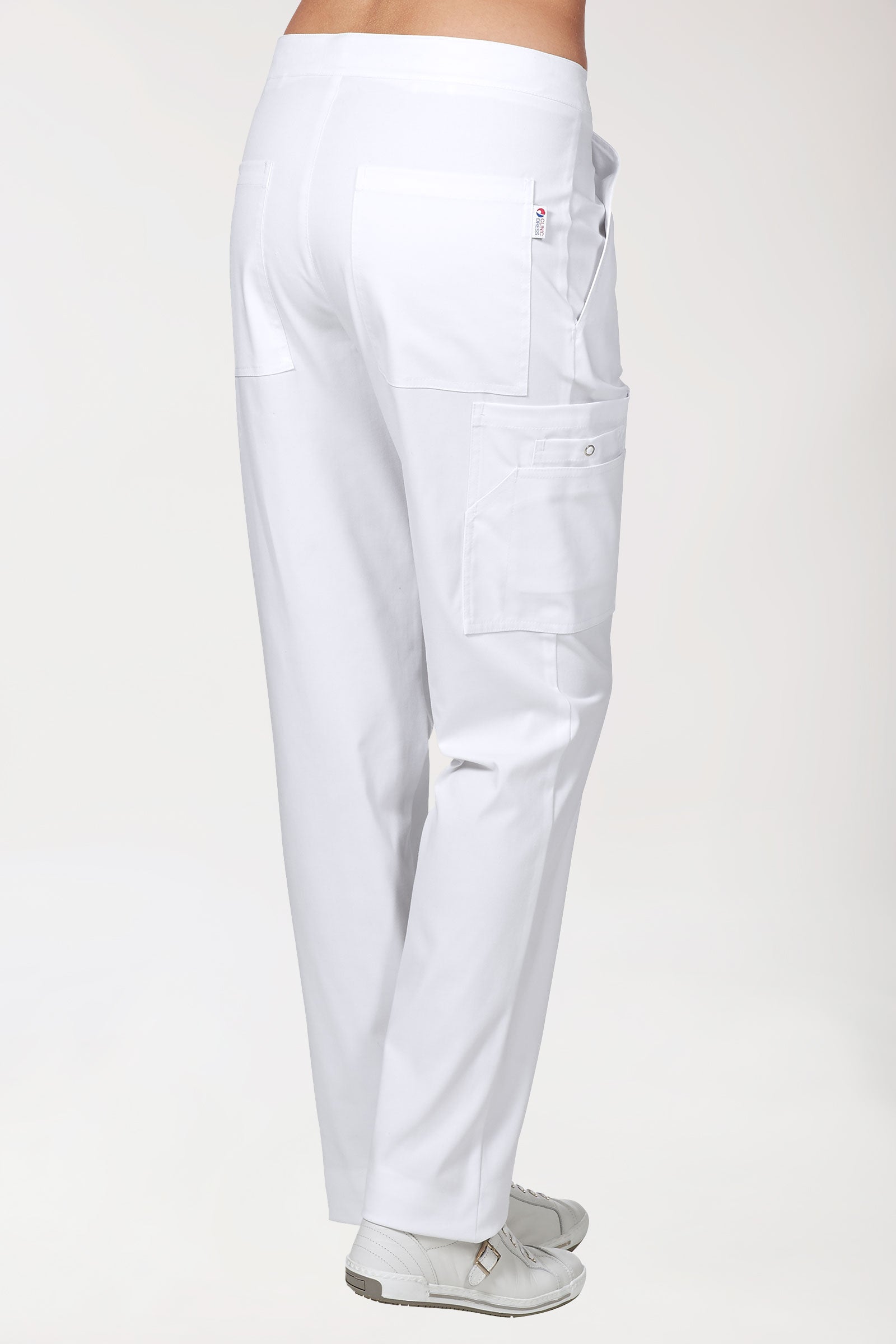 CLINIC STRETCH Hose Unisex - mit Beintasche weiß