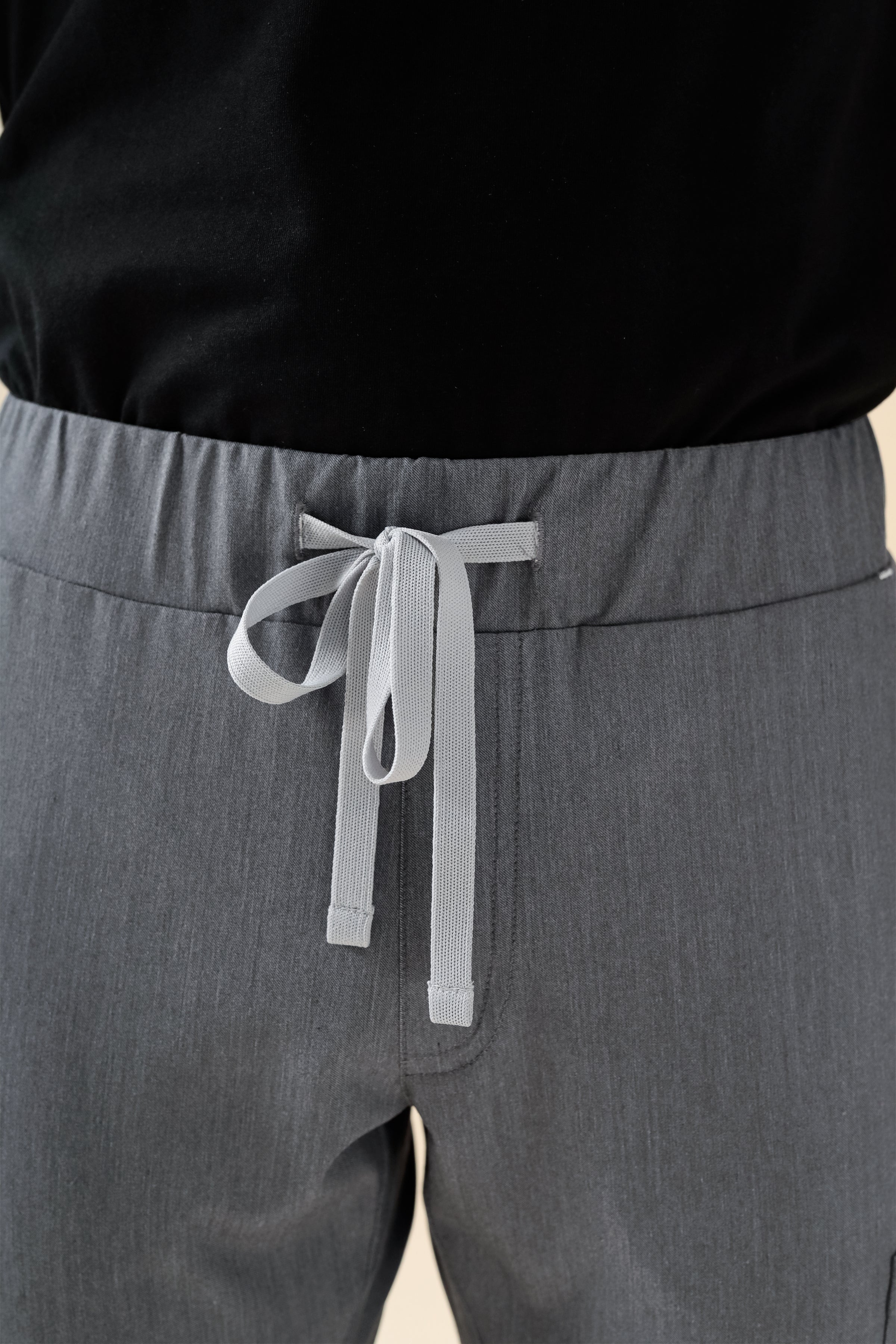 KAERE Hose Herren - Saumbündchen mit Beintaschen grau melange