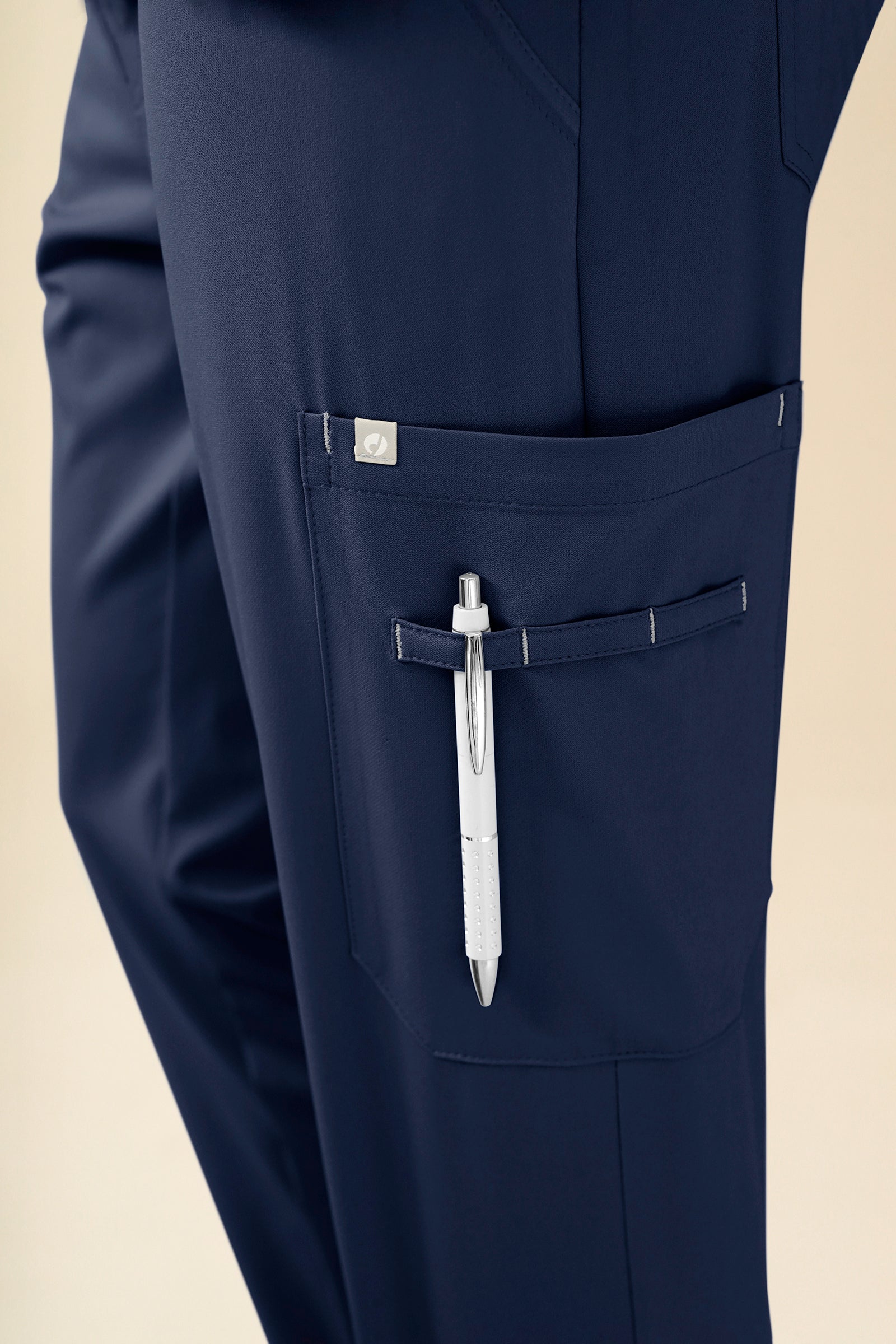 KAERE Hose Herren - gerader Saum mit Beintaschen navy