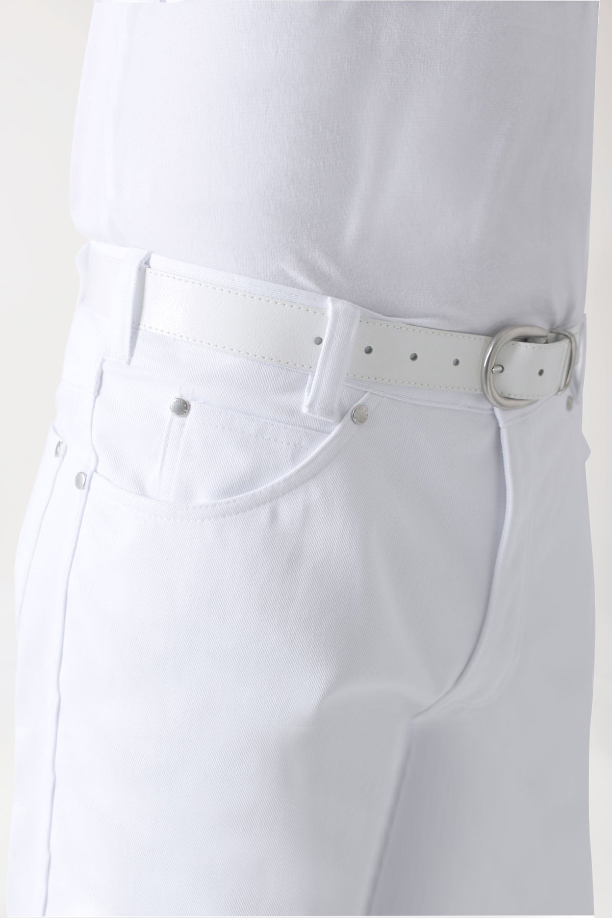 5-Pocket Hose Herren - Jeanslook weiß