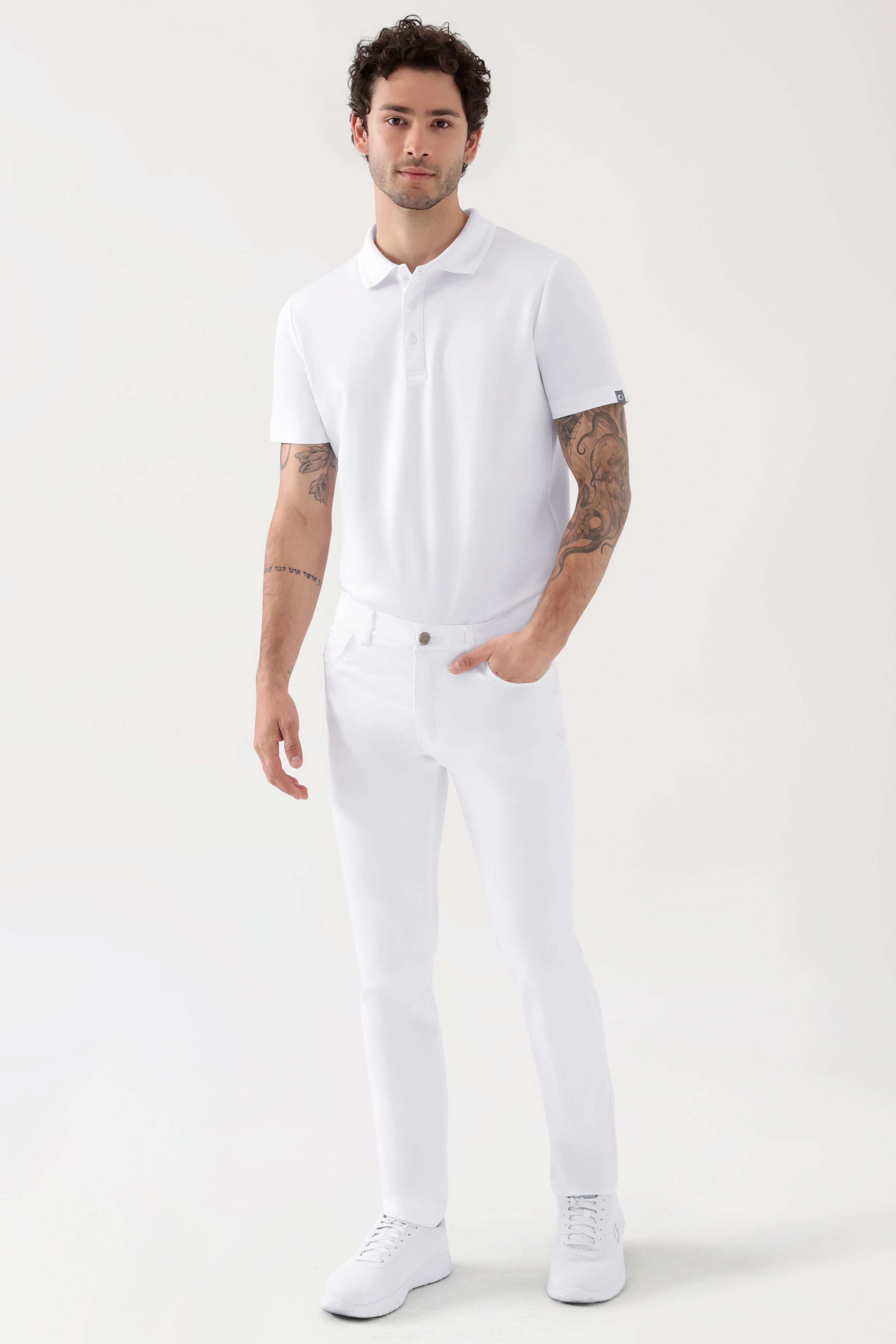 COMFY FLEX 5-Pocket Hose Herren - schlankes Bein weiß
