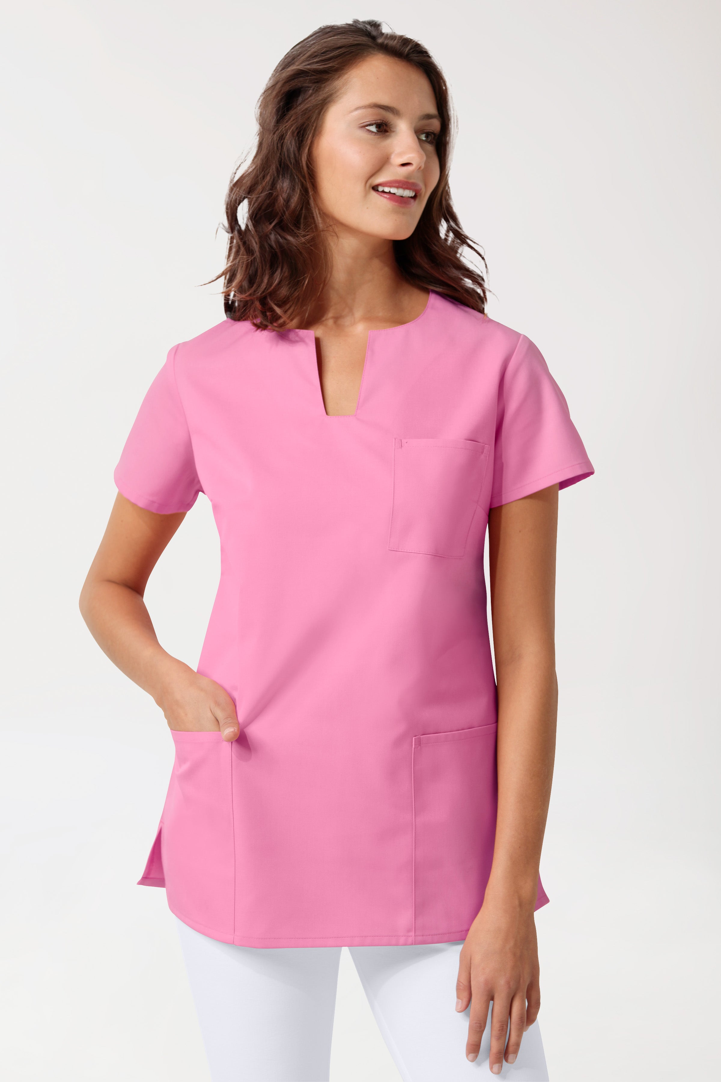 JUST STRONG Schlupfkasack Damen - eckiger Ausschnitt rosy pink