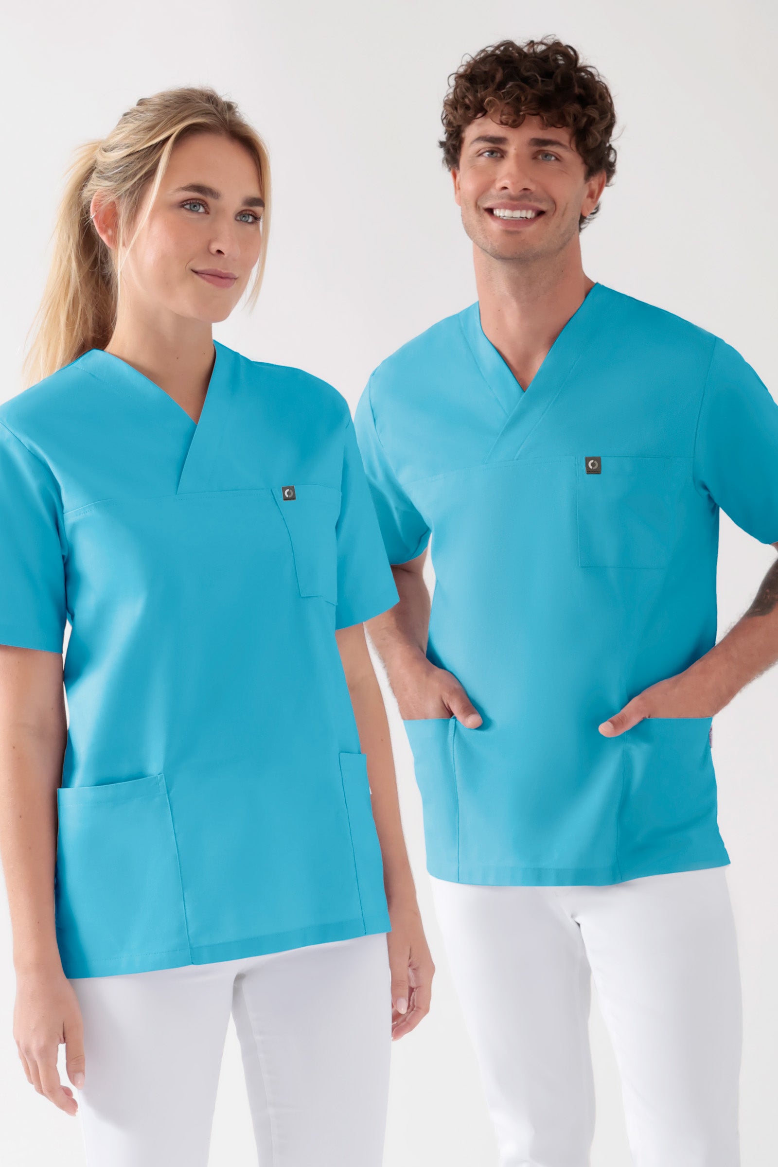 Baumwolle Schlupfkasack Unisex - Doppelpack türkis