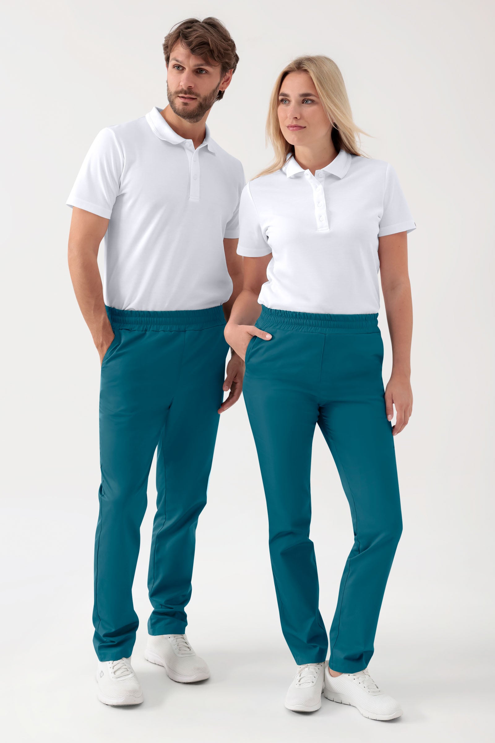 GREEN Stretch Hose Unisex - Rundumgummibund petrol