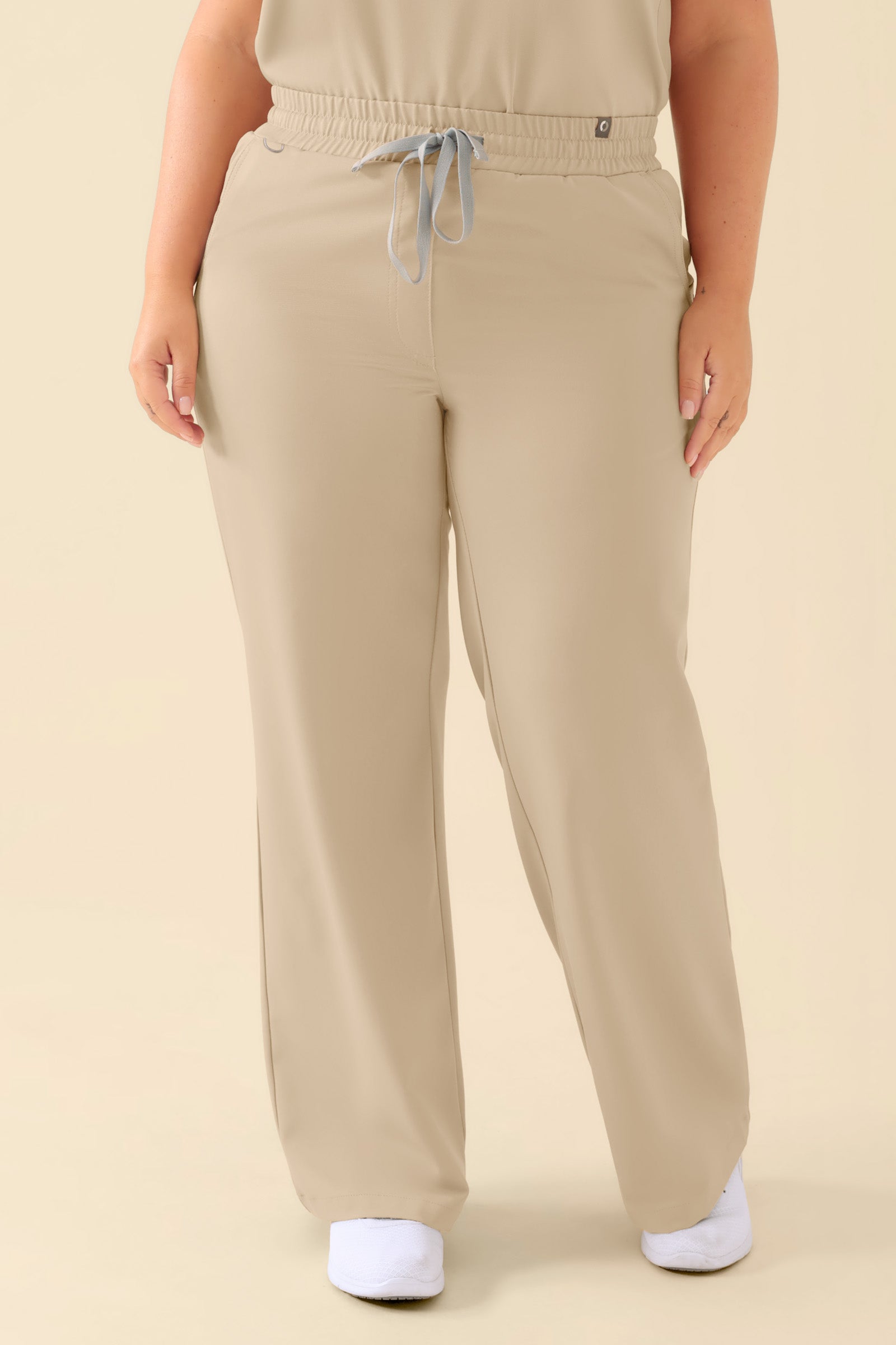 KAERE Hose Damen - weites Bein sand, Vorderansicht 
