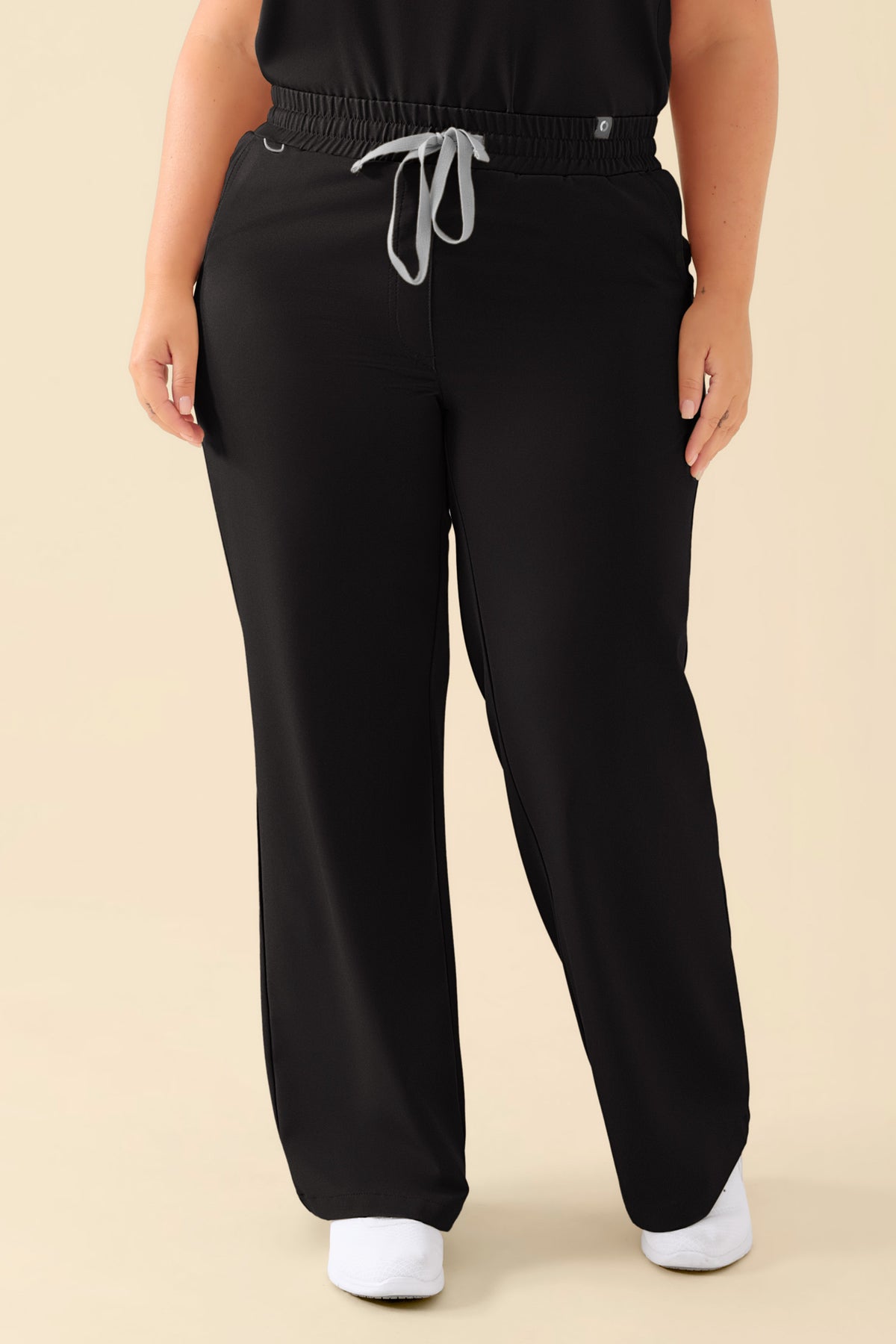 KAERE Hose Damen - weites Bein schwarz, Vorderansicht 