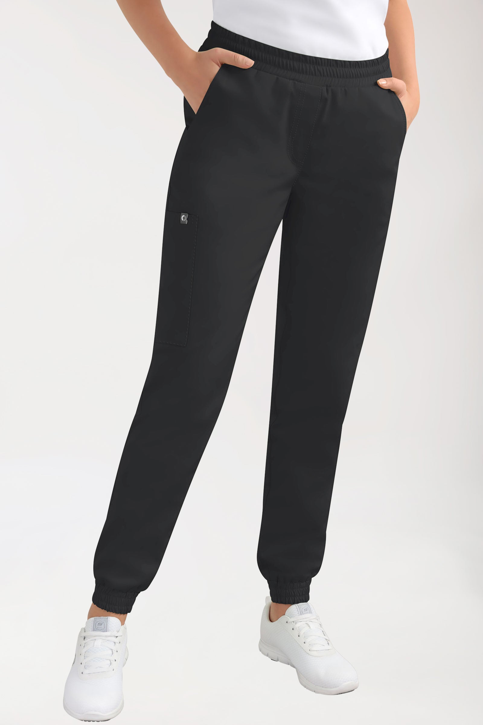 CORE Cargohose Damen - Jogpants Style schwarz, Vorderansicht 