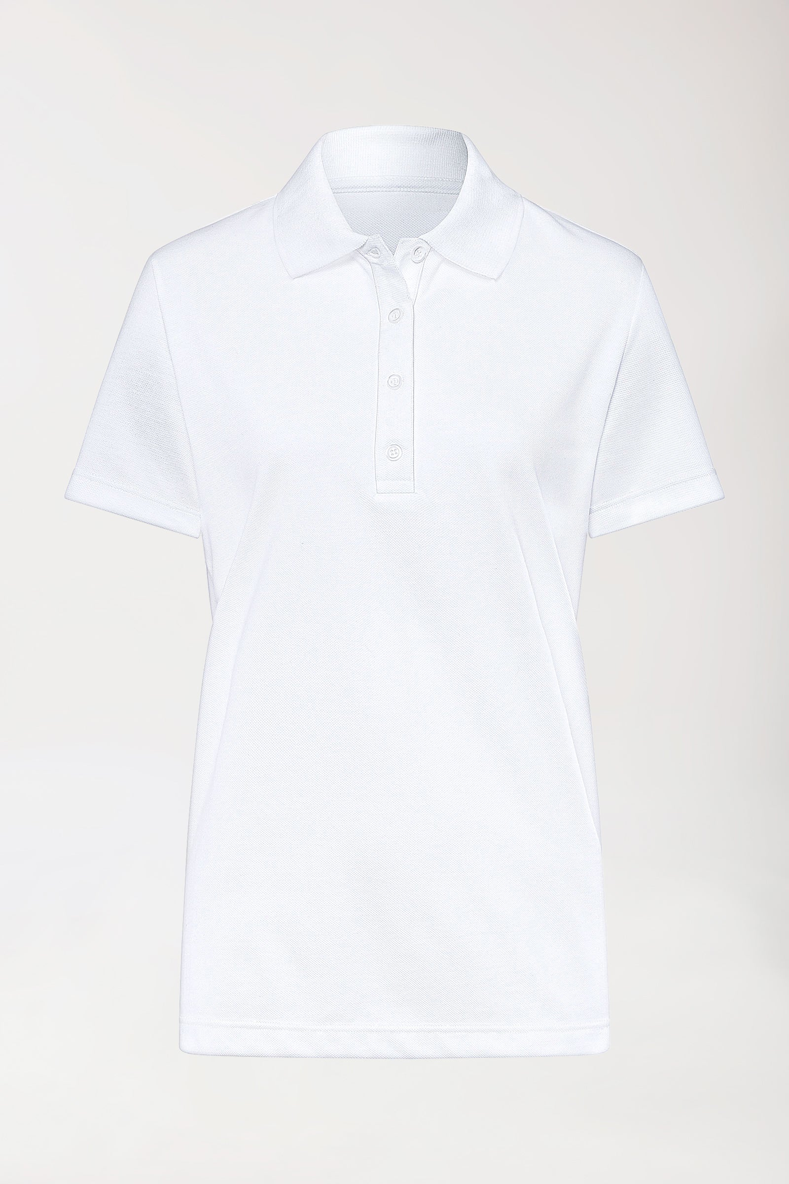 CORE Shirt Damen - Polokragen weiß, Vorderansicht 