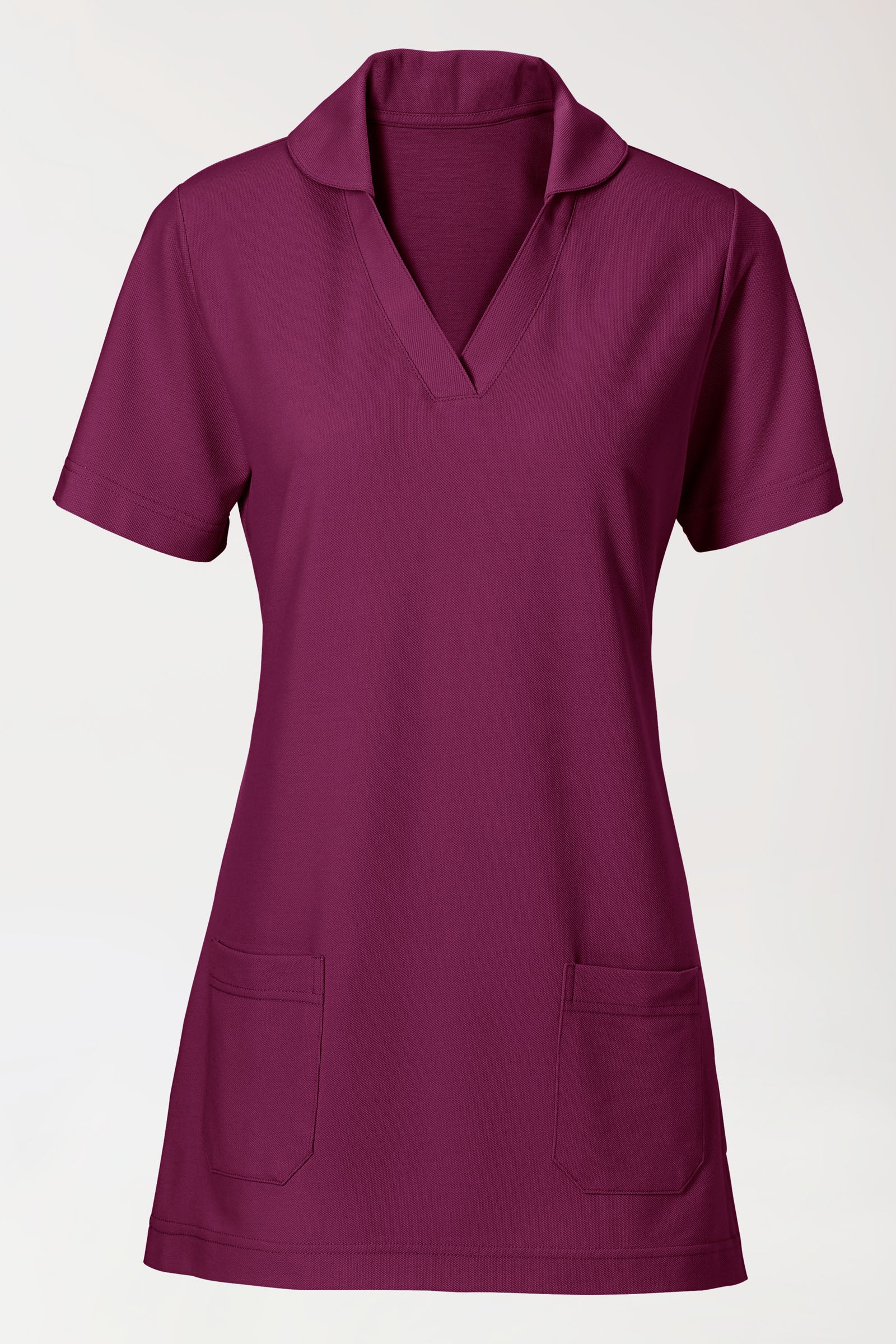 COMFY FLEX Stretch Schlupfkasack Damen - Schalkragen berry, Vorderansicht 