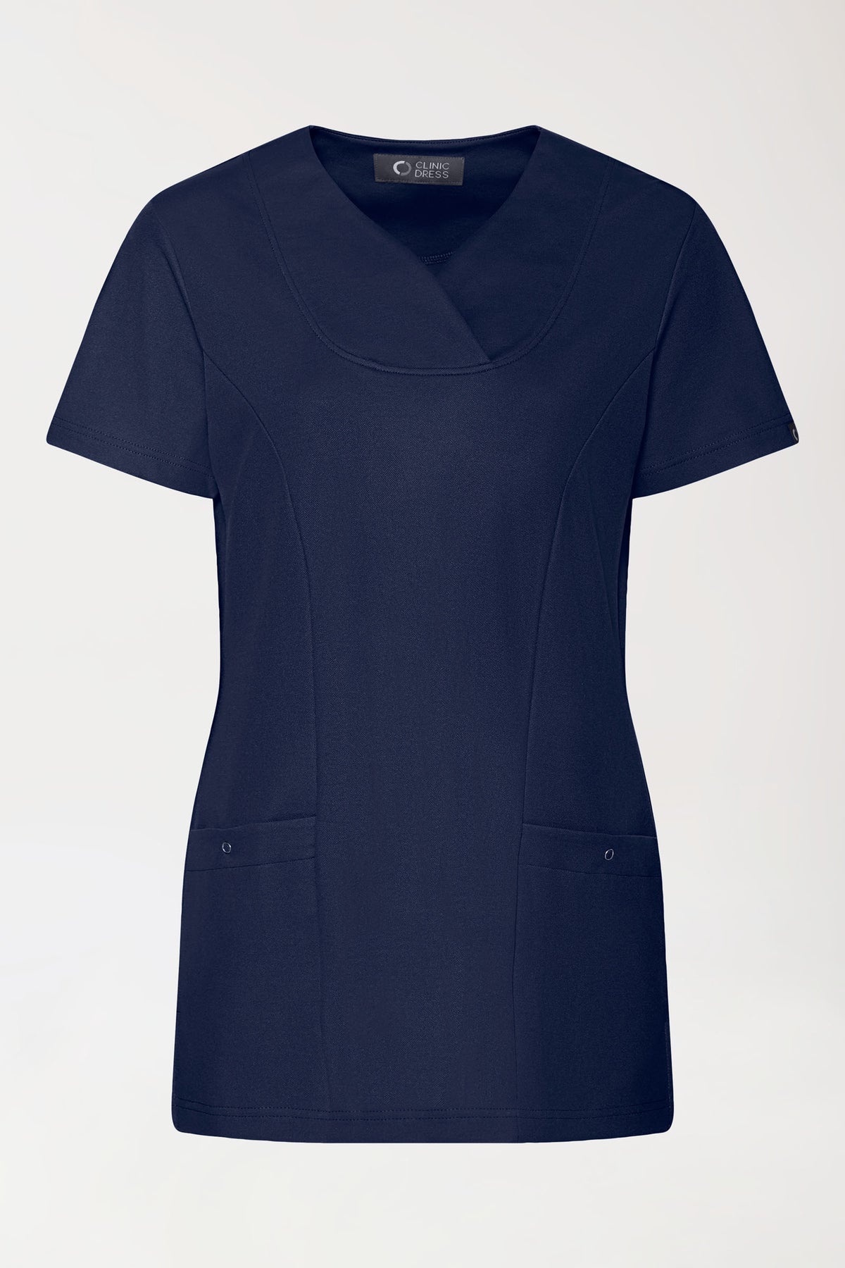 COMFY FLEX Stretch Schlupfkasack Damen - Herzausschnitt navy, Vorderansicht 