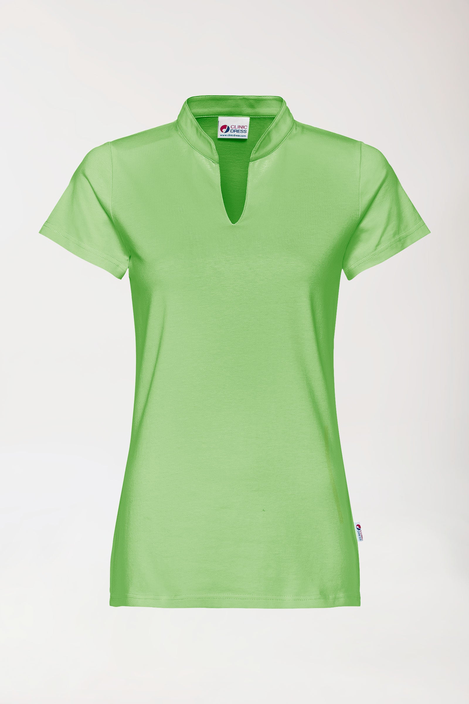 Stretch Shirt Damen - Stehkragen apfelgrün