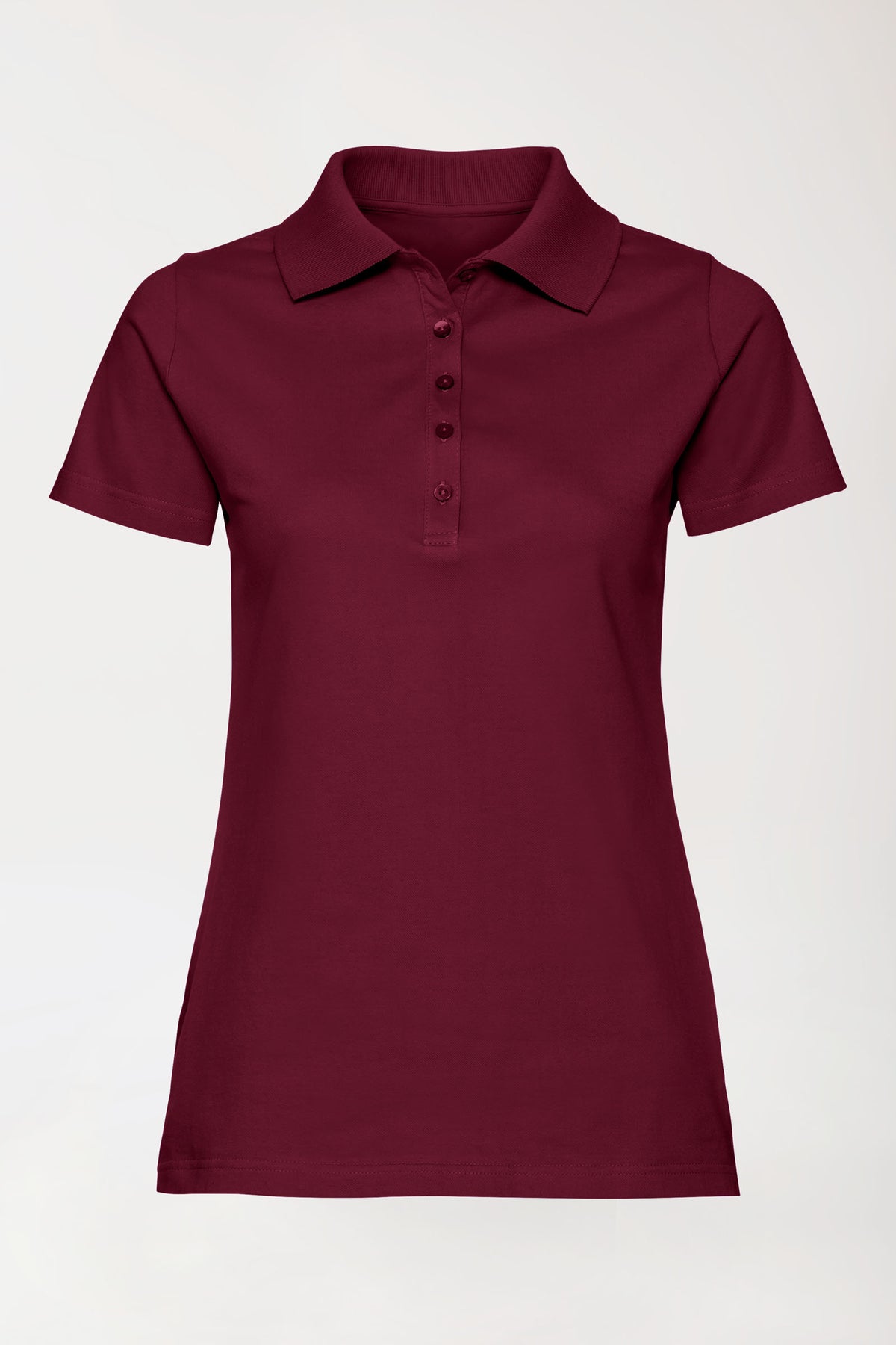 Stretch Shirt Damen - Polokragen bordeaux