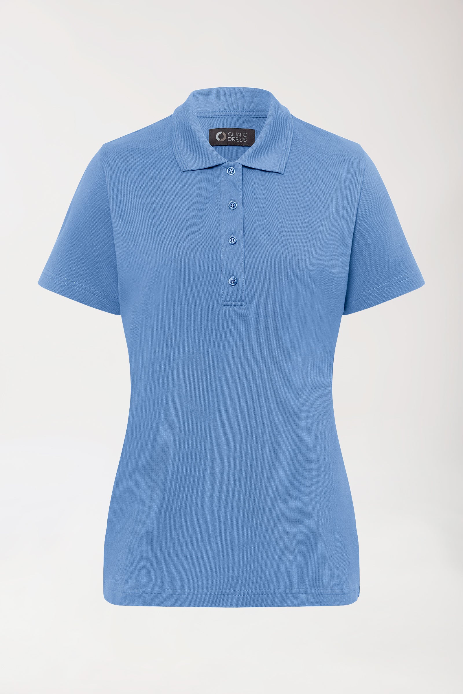 COMFY FLEX Stretch Shirt Damen - Polokragen himmelblau, Vorderansicht 