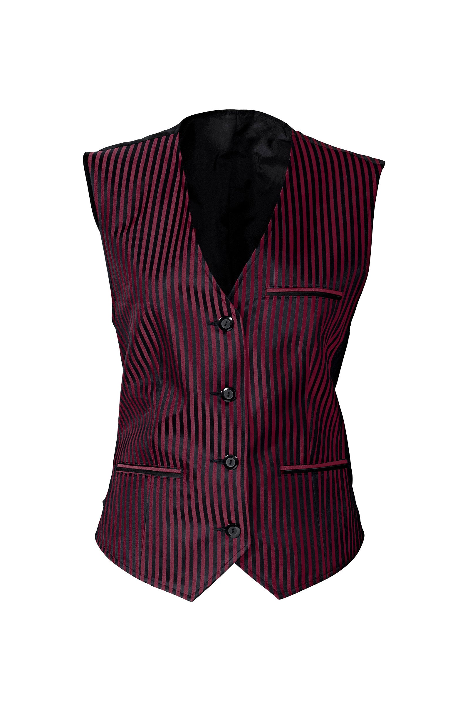 Weste für Damen Rot Schwarz, Vorderansicht 
