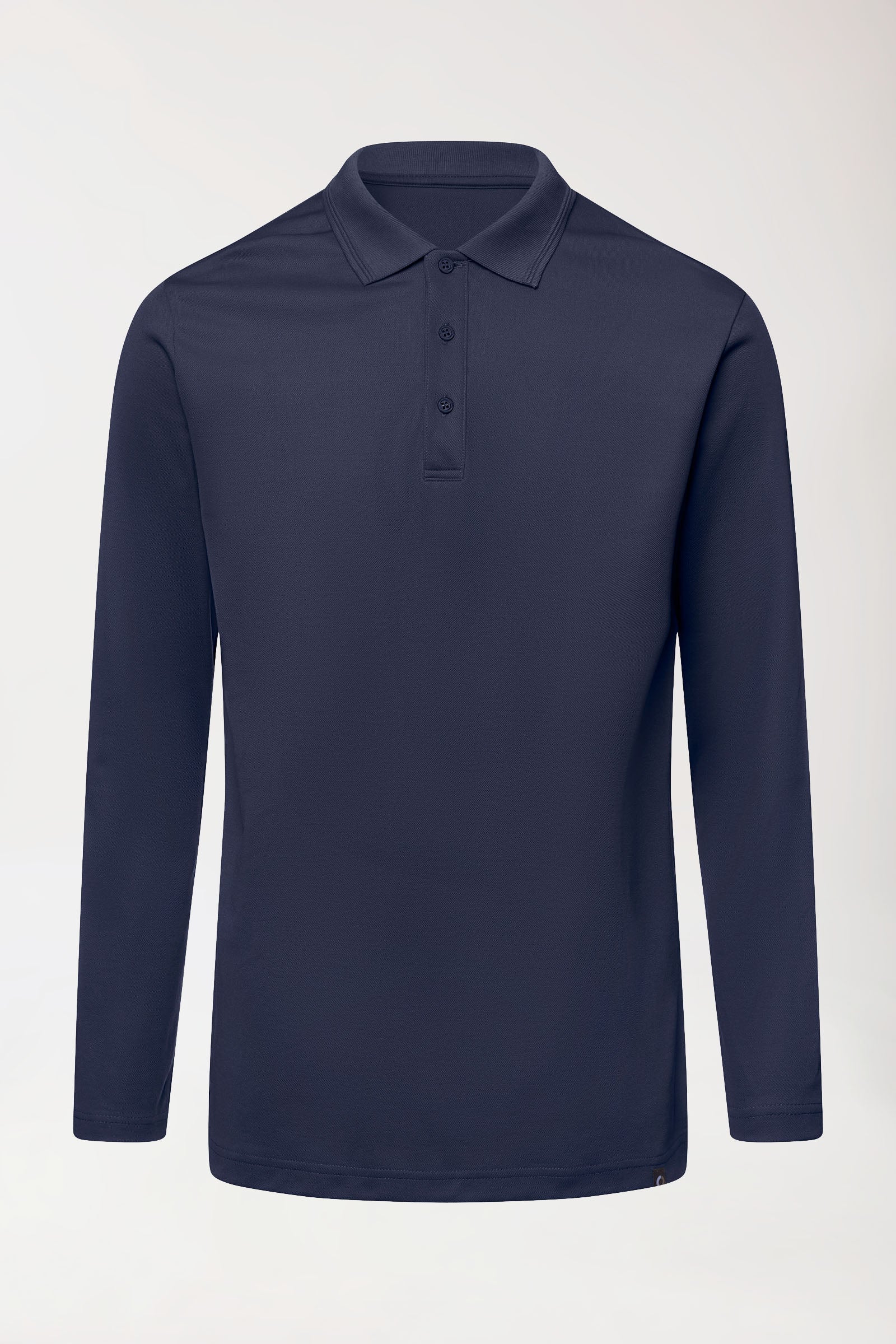 COMFY FLEX Stretch Longsleeve Herren - Polokragen navy, Vorderansicht 