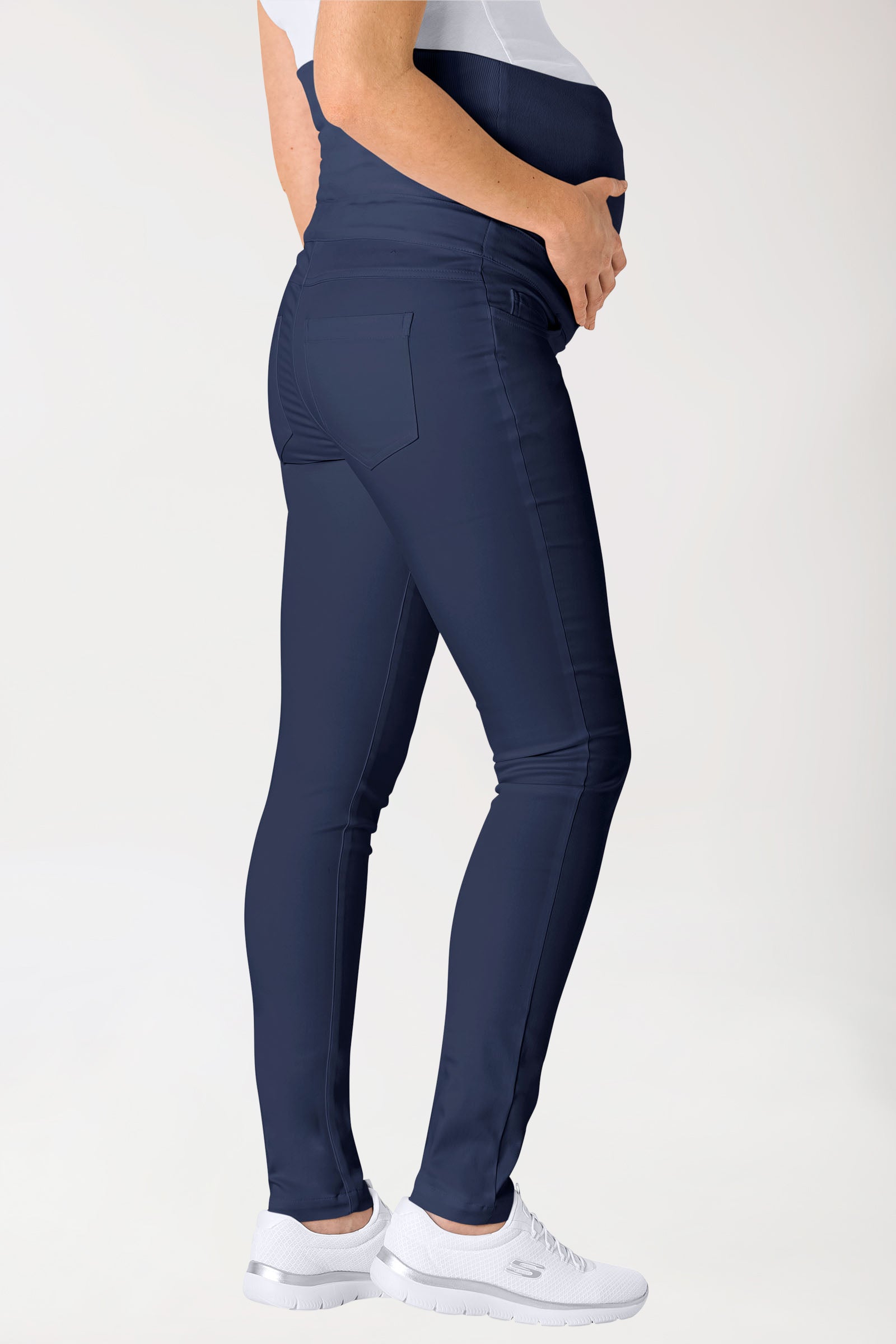 Stretch Umstandshose navy, Vorderansicht 