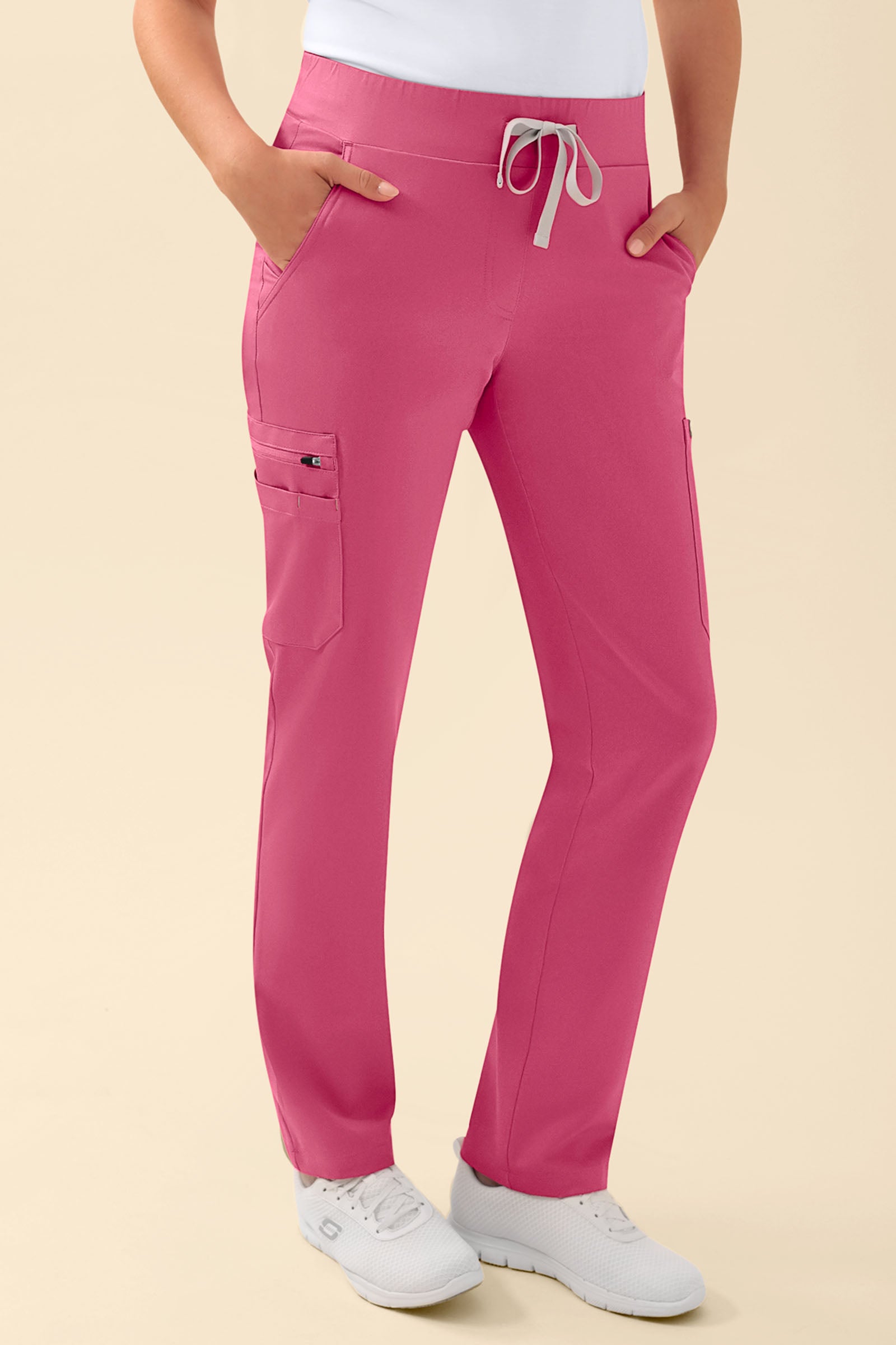 KAERE Hose Damen - gerader Saum mit Beintaschen rosenholz, Vorderansicht 