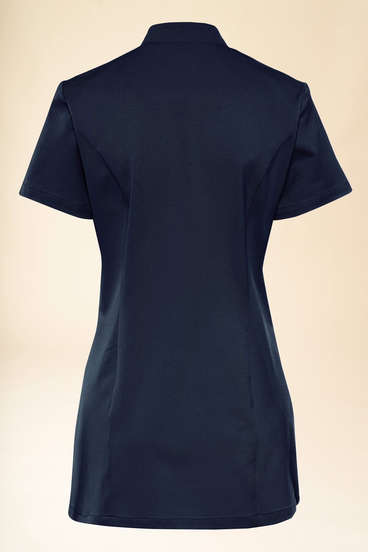KAERE Kasack Damen - asymmetrische Knopfleiste navy, Vorderansicht 