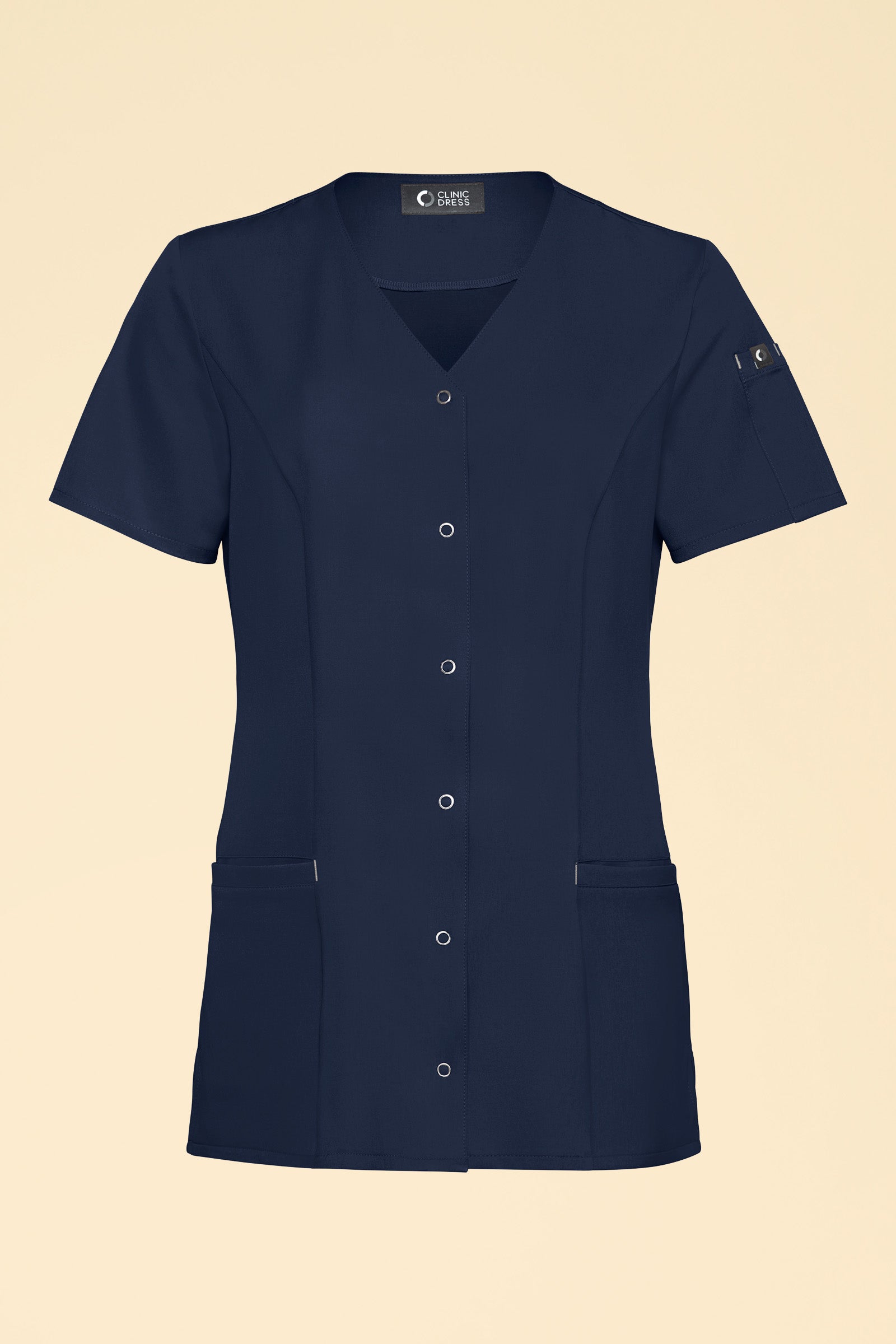 KAERE Kasack Damen - durchgeknöpft navy, Vorderansicht 