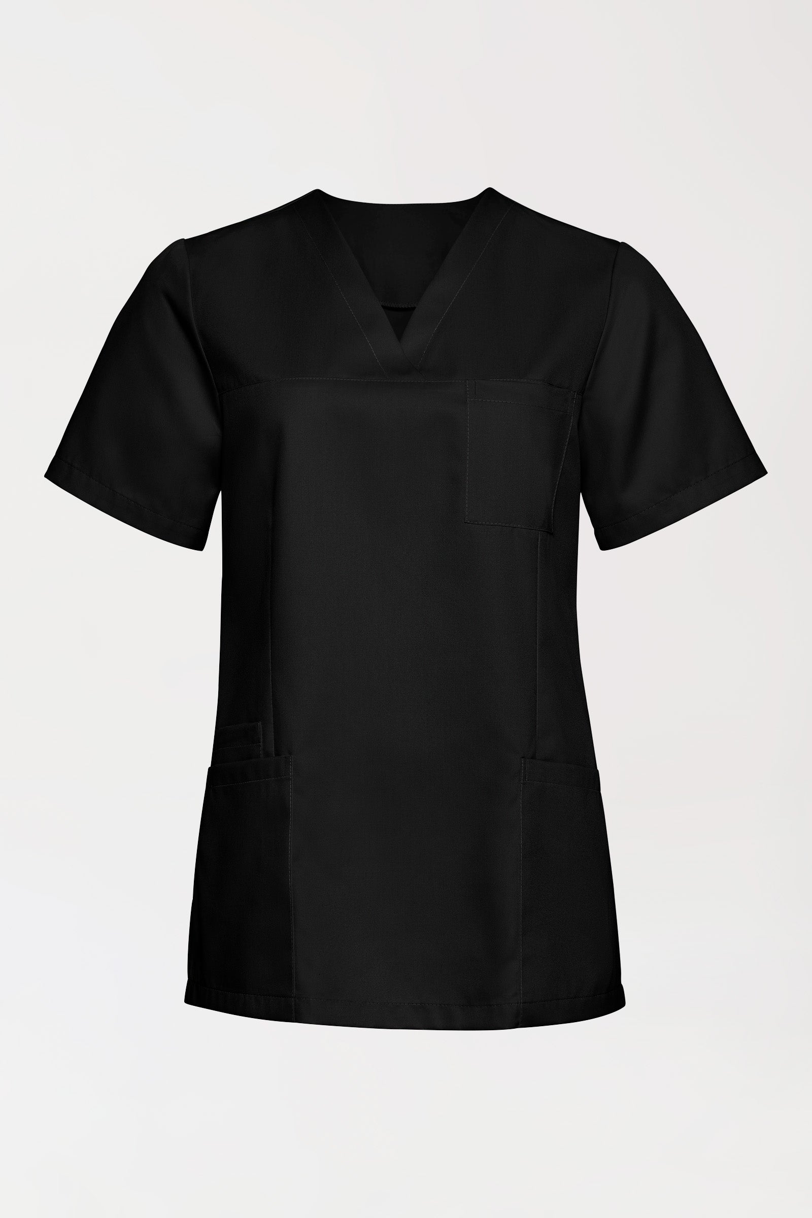 TENCEL™ Schlupfkasack Damen - V-Ausschnitt schwarz, Vorderansicht 