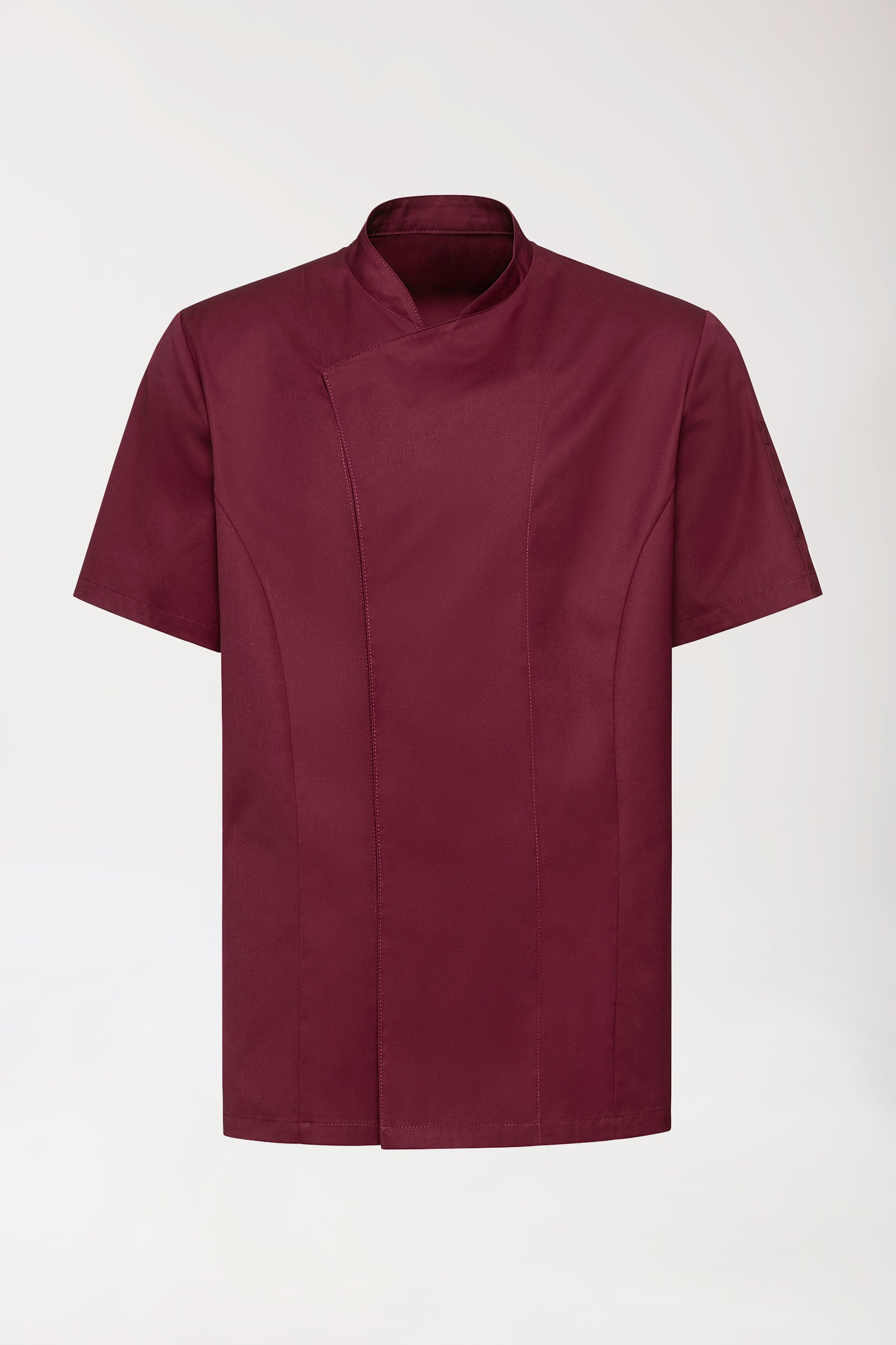 Gastro Kochjacke Herren - 1/2 Arm bordeaux, Vorderansicht 