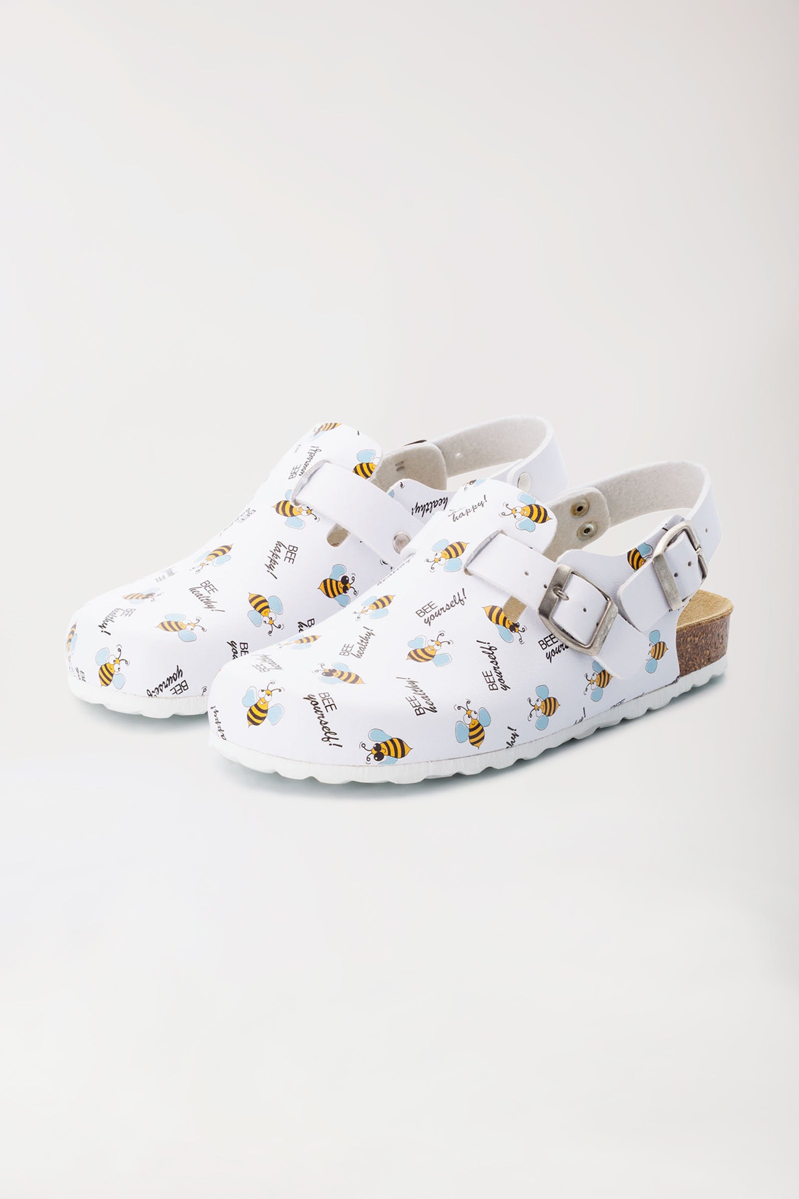 Unisex Clog weiß/gelb/schwarz