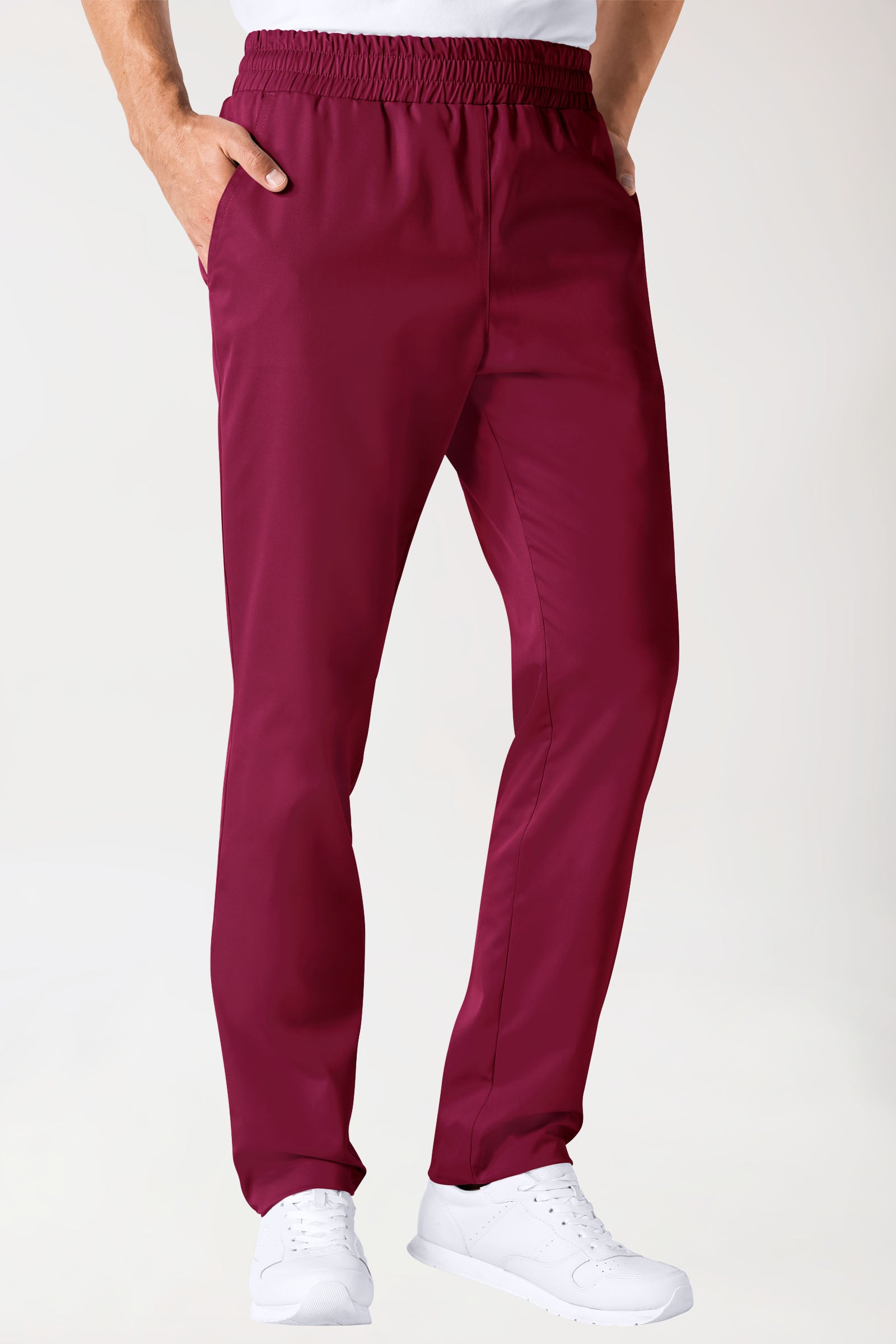 Hose Unisex - hoher Bund bordeaux, Vorderansicht 